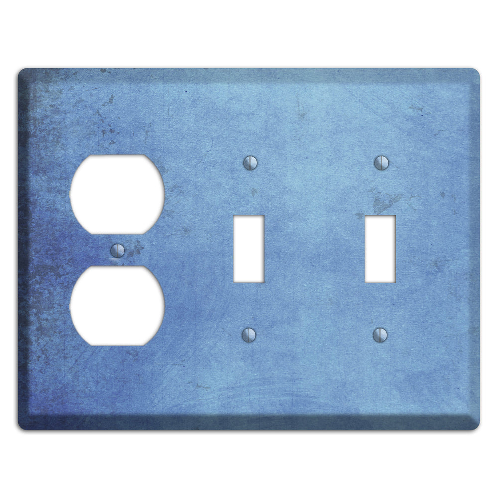 Polo Blue Vintage Grunge Duplex / 2 Toggle Wallplate