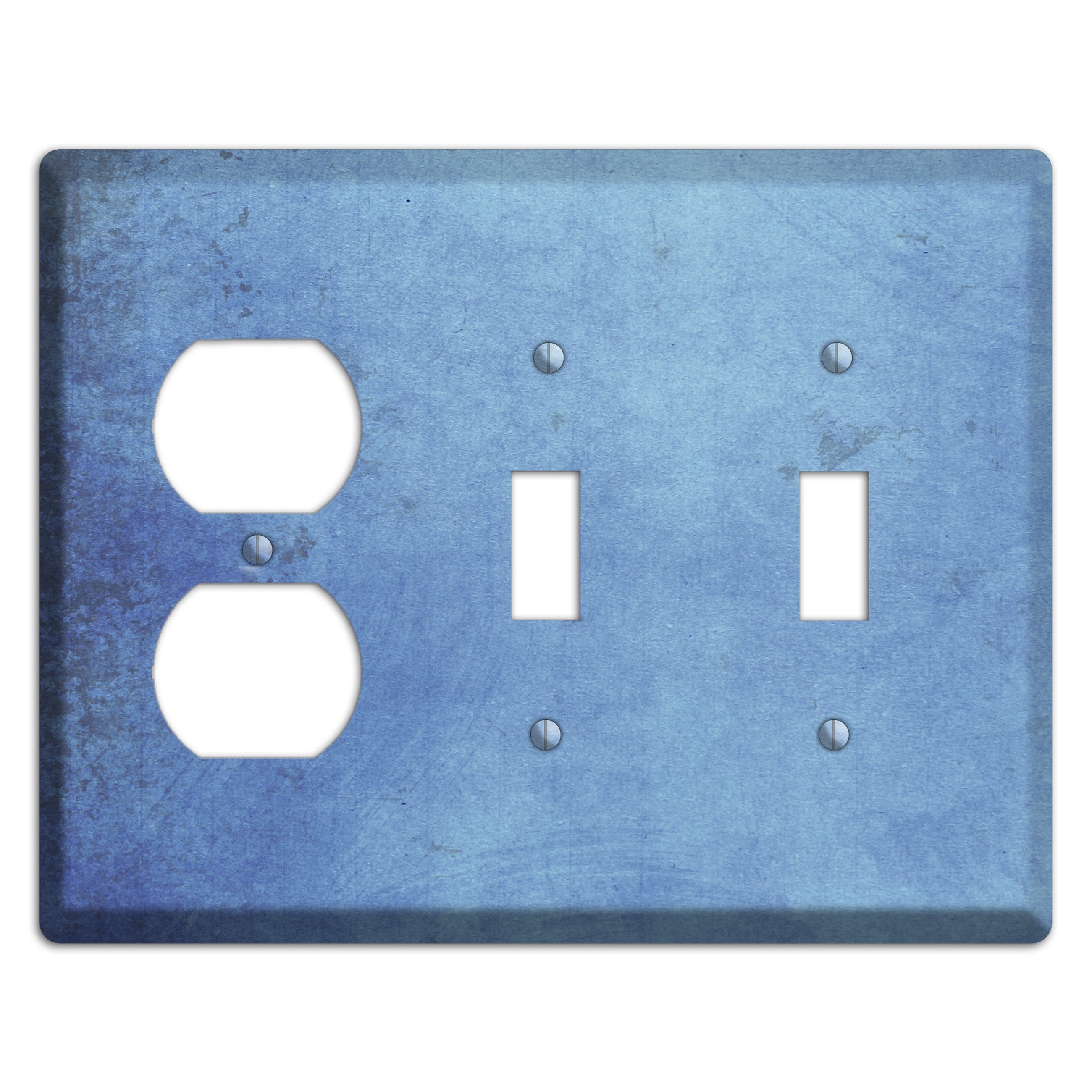 Polo Blue Vintage Grunge Duplex / 2 Toggle Wallplate