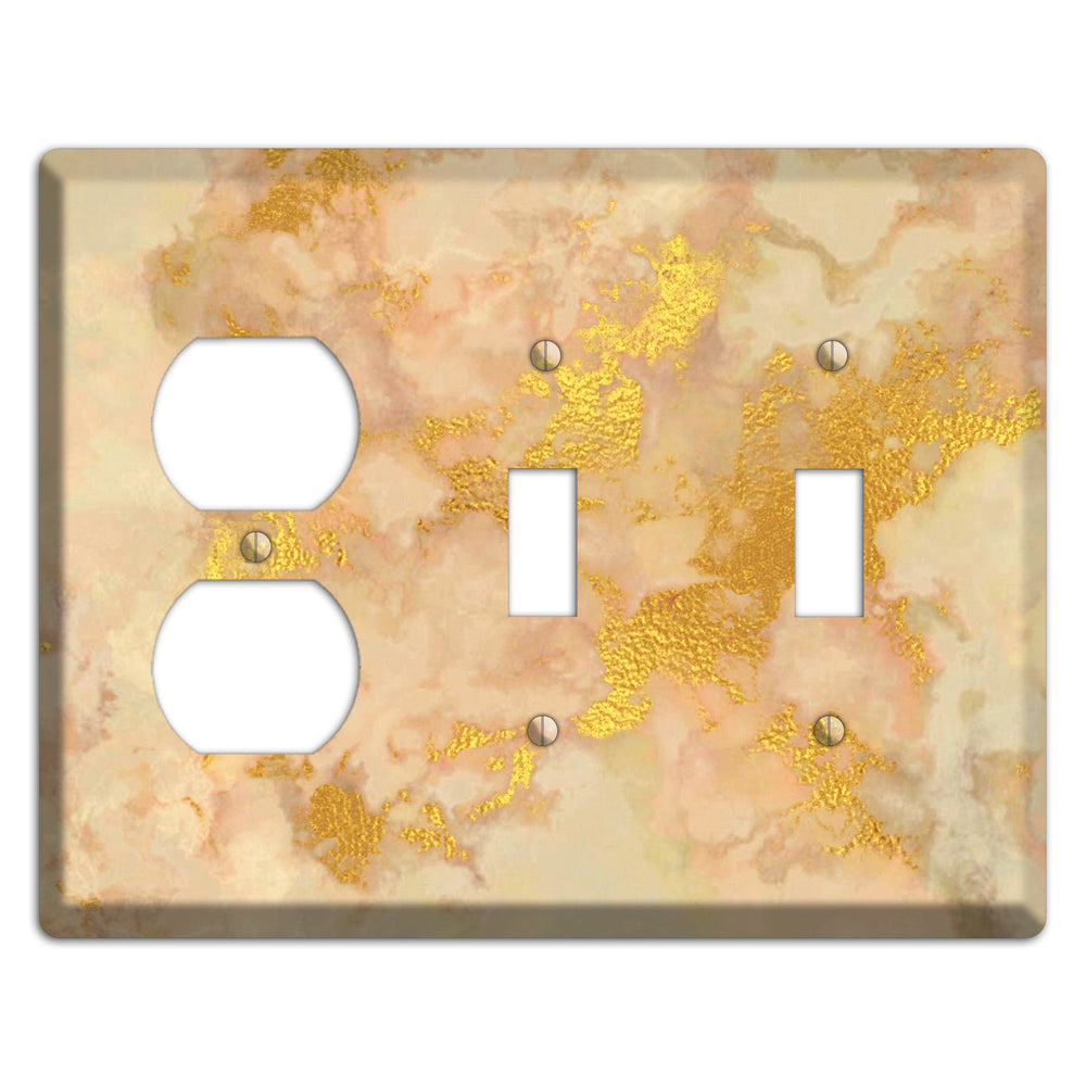 Old Gold Marble Duplex / 2 Toggle Wallplate