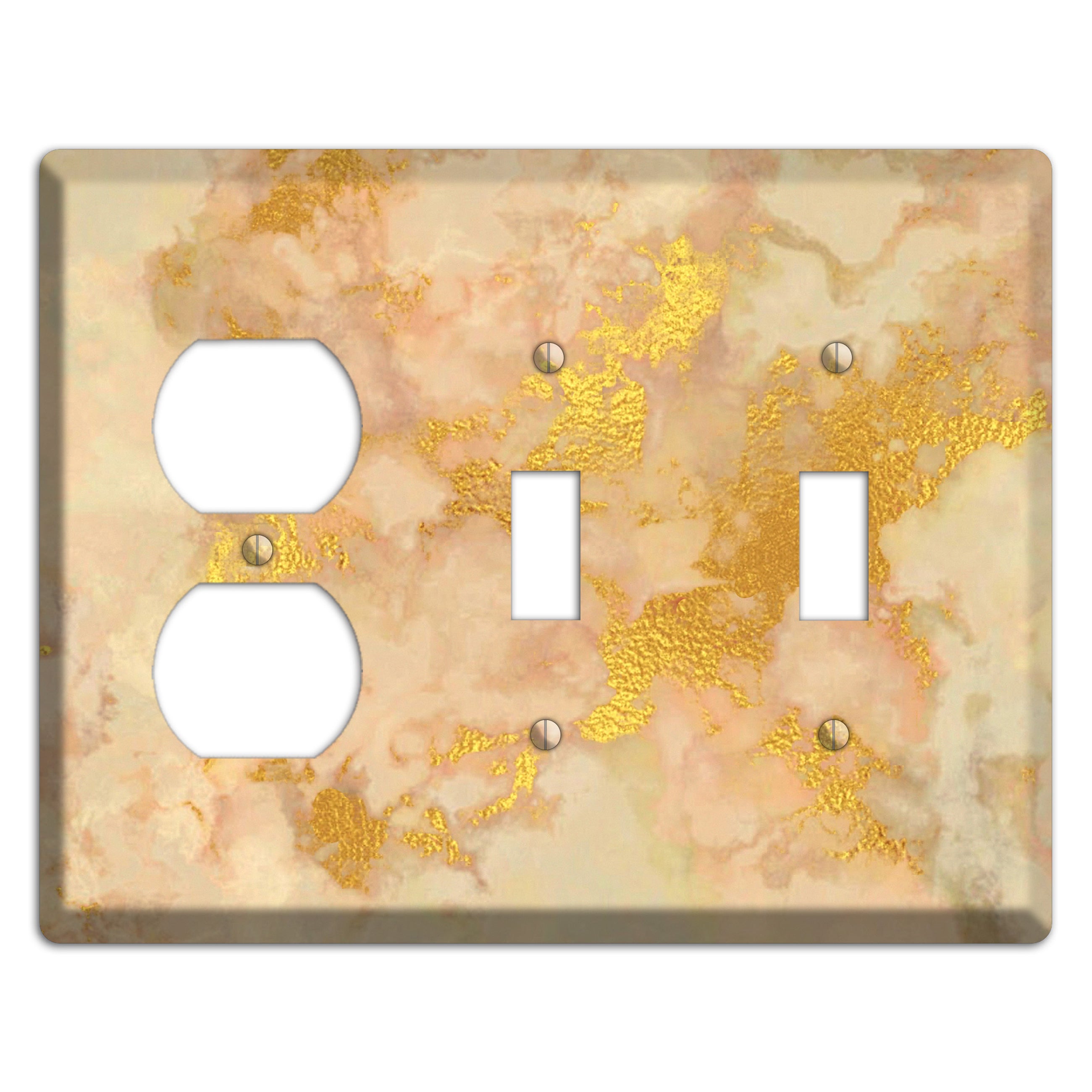 Old Gold Marble Duplex / 2 Toggle Wallplate