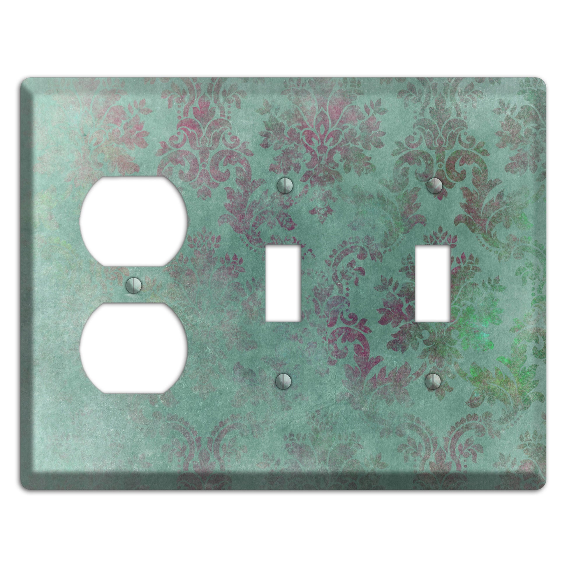 Corduroy Whimsical Damask Duplex / 2 Toggle Wallplate
