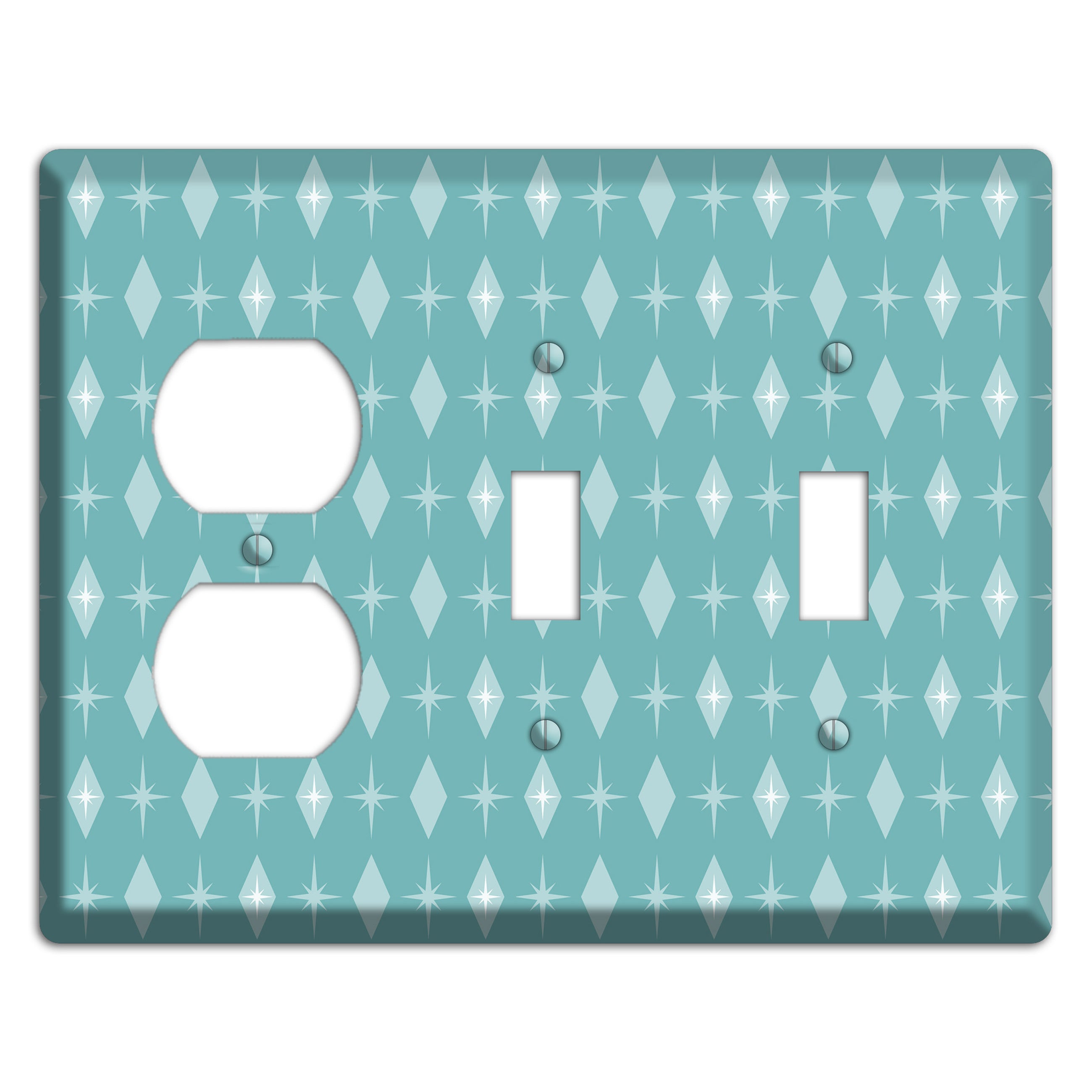 Blue Diamon Duplex / 2 Toggle Wallplate