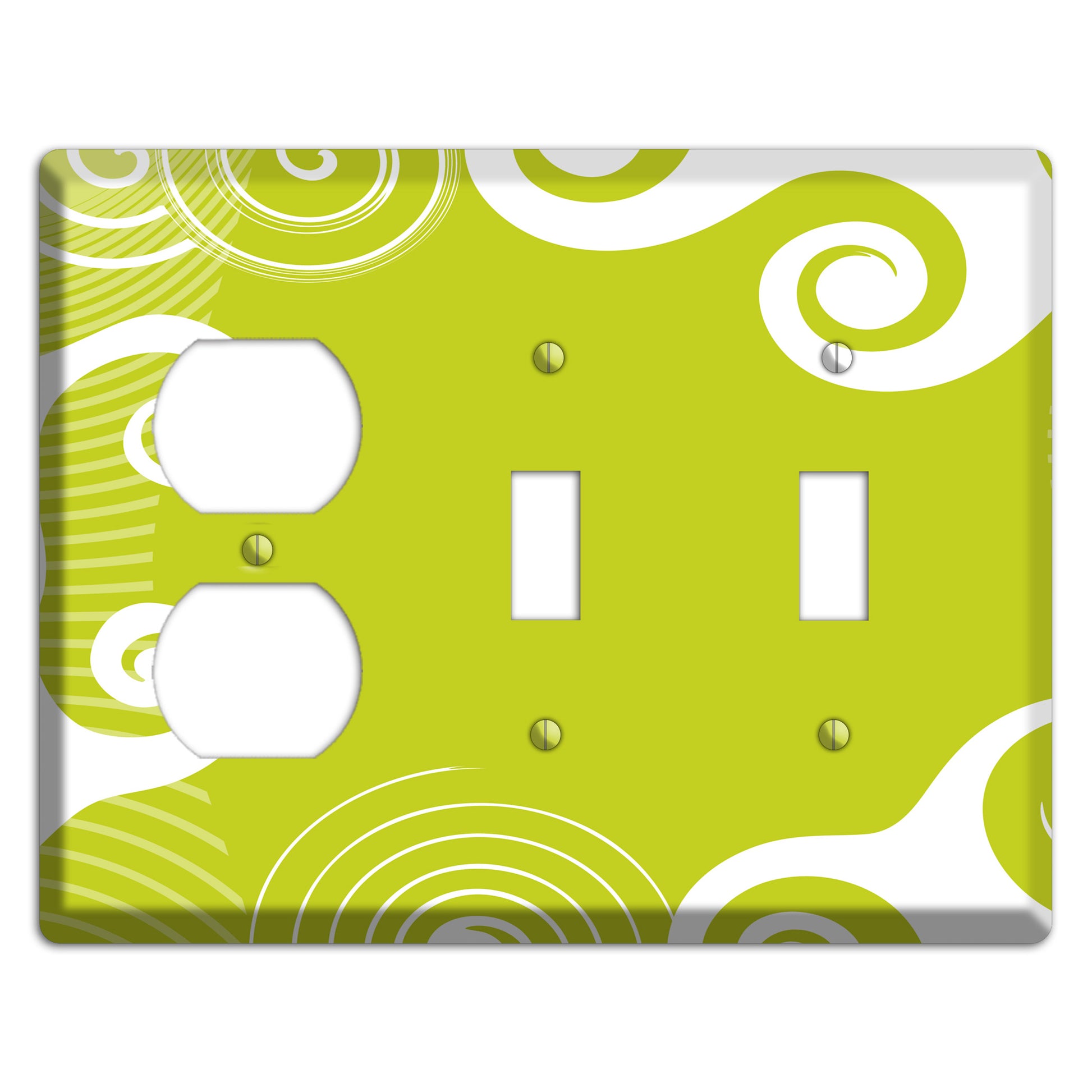 Abstract Green Duplex / 2 Toggle Wallplate
