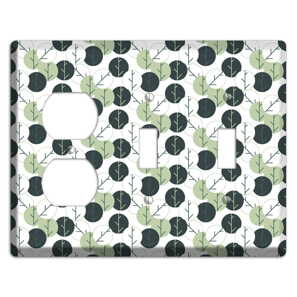 Leaves Style F Duplex / 2 Toggle Wallplate