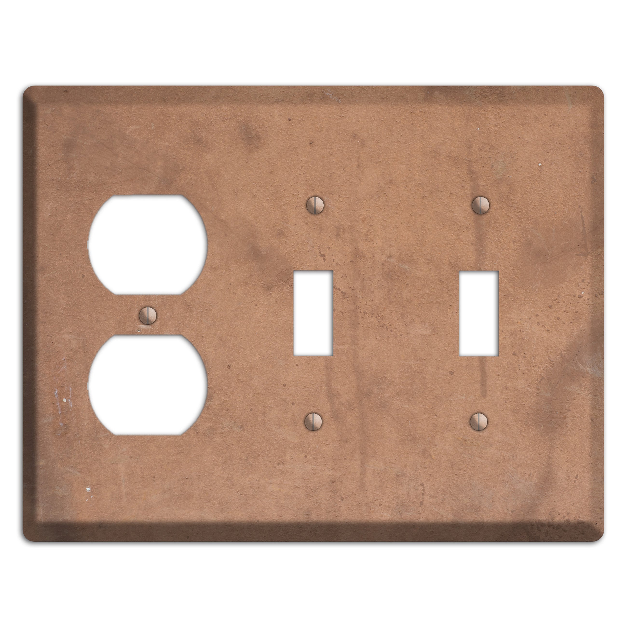 Light Brown Concrete Duplex / 2 Toggle Wallplate