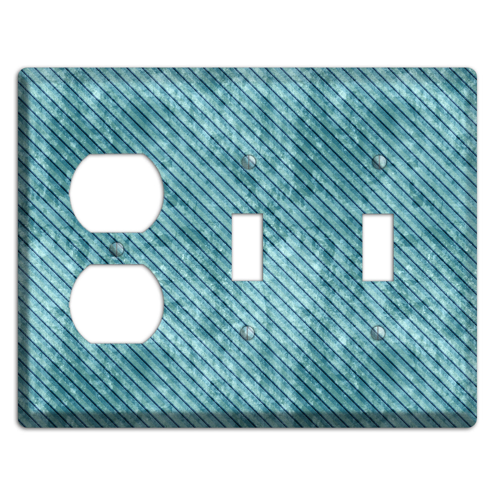 Turquoise Denim Duplex / 2 Toggle Wallplate