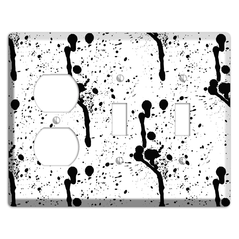 Ink Drips 6 Duplex / 2 Toggle Wallplate