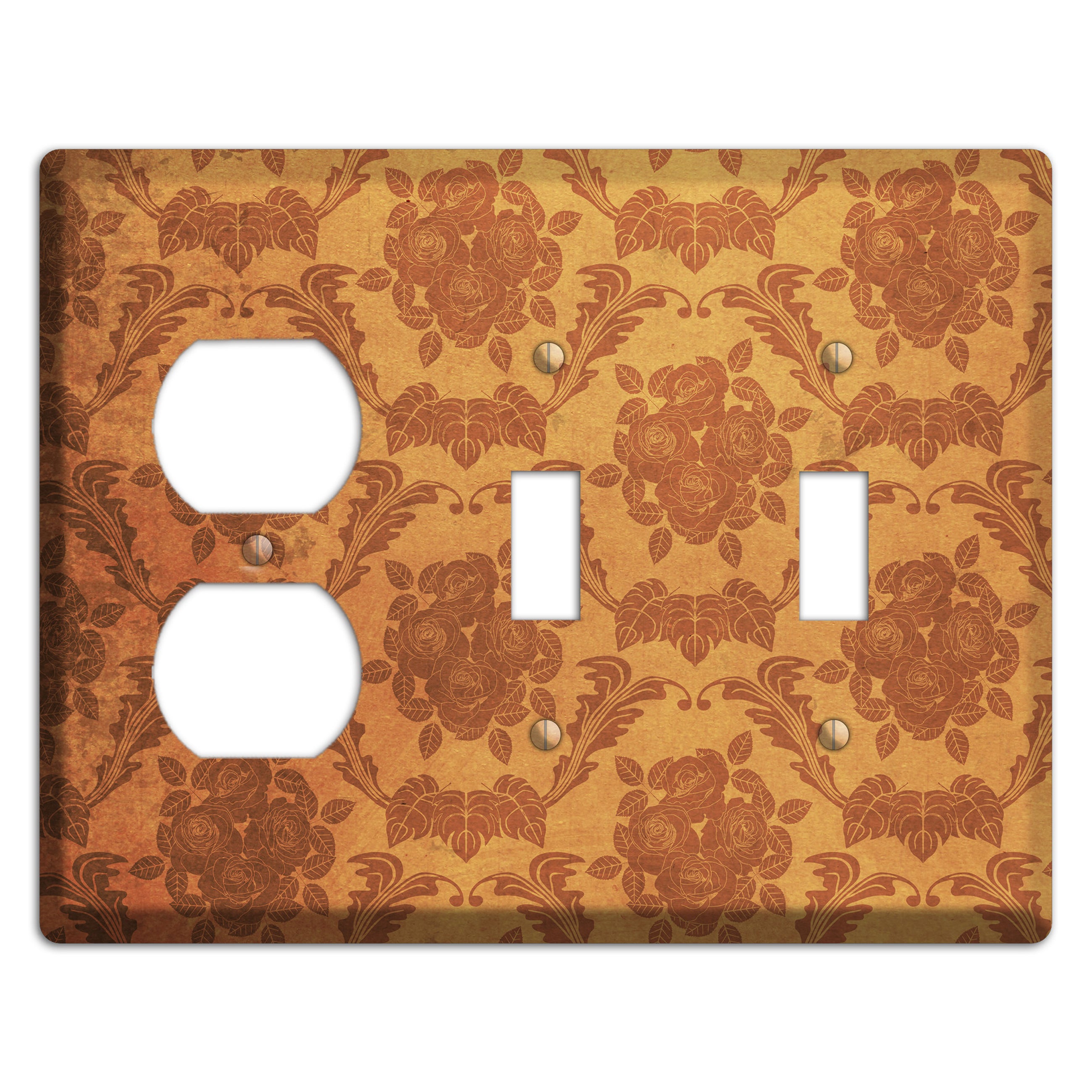 Cape Pallisar Vintage Rose Damask Duplex / 2 Toggle Wallplate