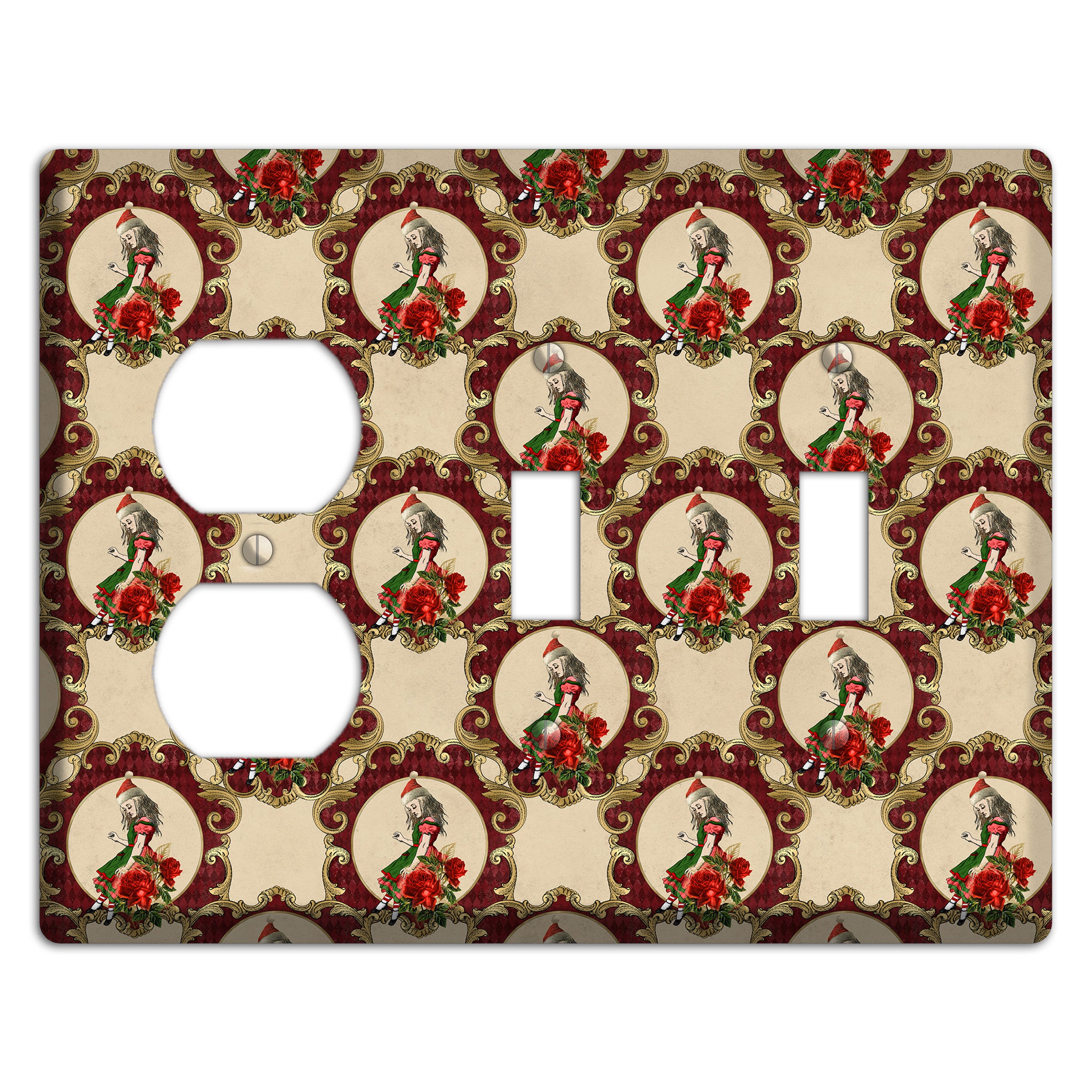 Holiday in Wonderland Alice Duplex / 2 Toggle Wallplate