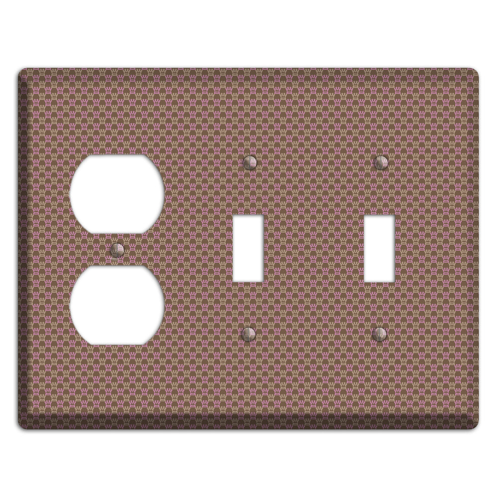 Brown Foulard Duplex / 2 Toggle Wallplate