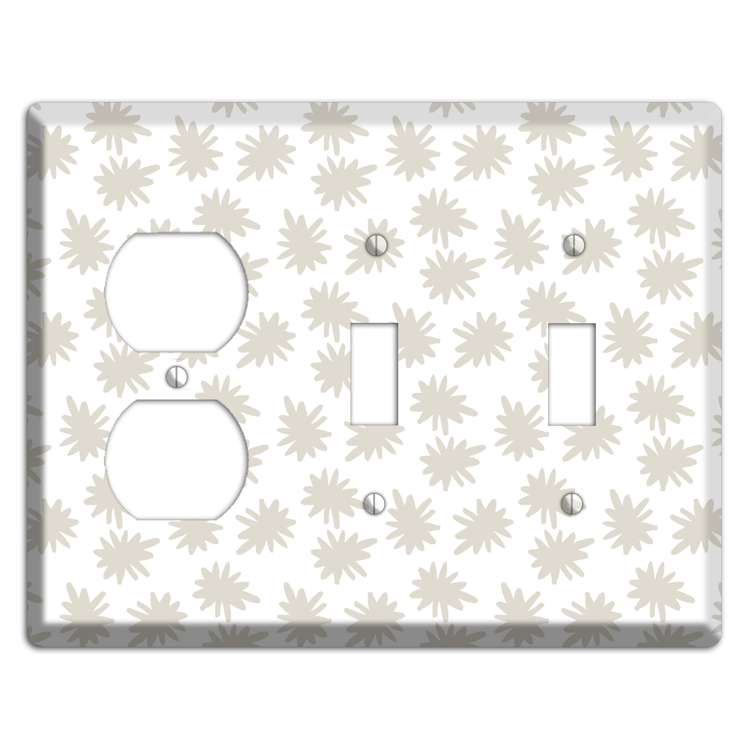 Simple Scandanavian Style CC Duplex / 2 Toggle Wallplate