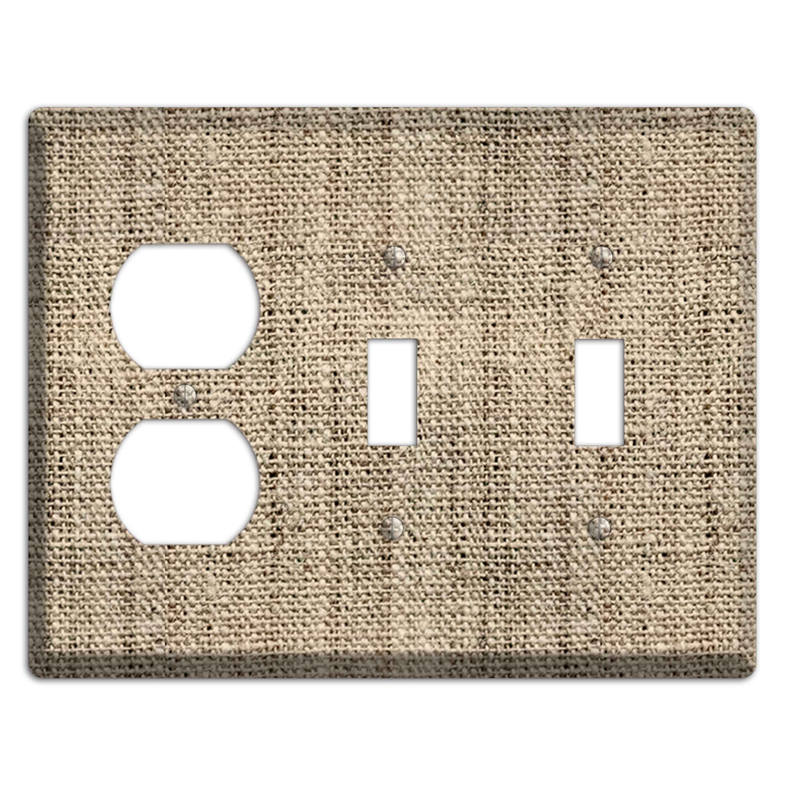 Hillary Burlap Duplex / 2 Toggle Wallplate