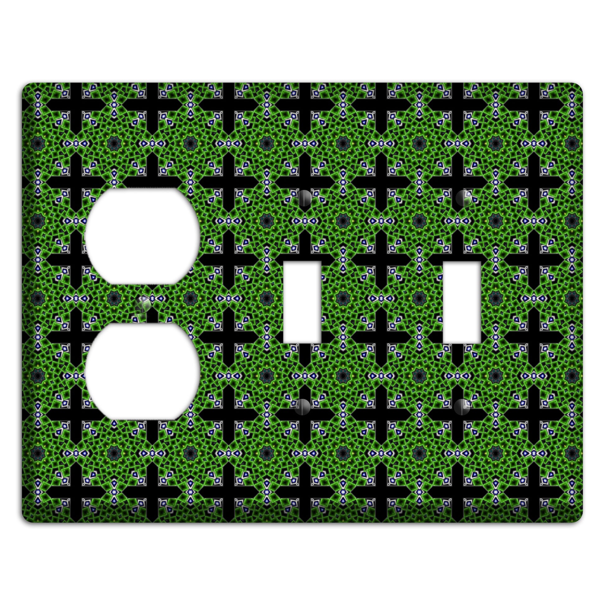 Green Foulard 3 Duplex / 2 Toggle Wallplate