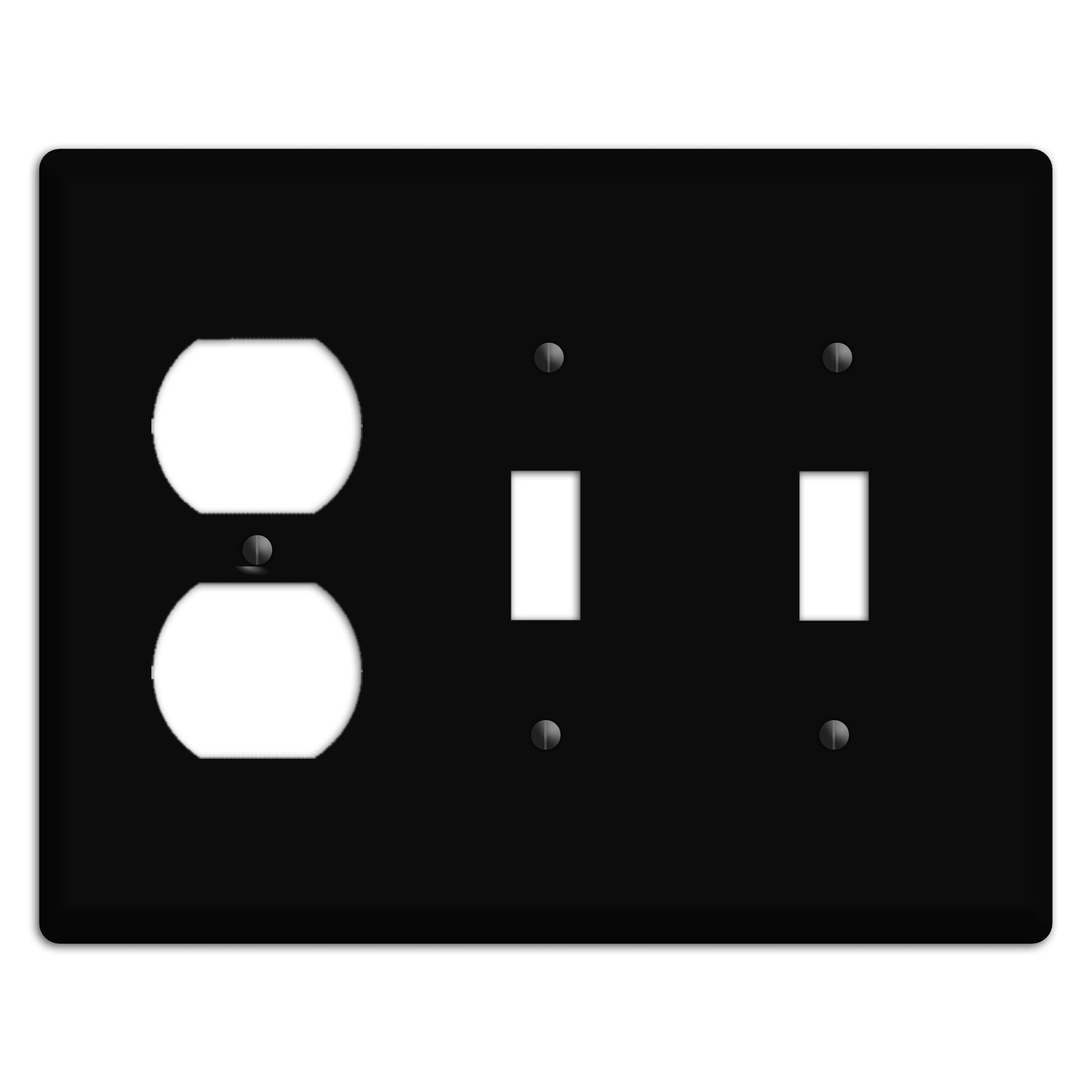 Satin Black Metal Duplex / 2 Toggle Wallplate