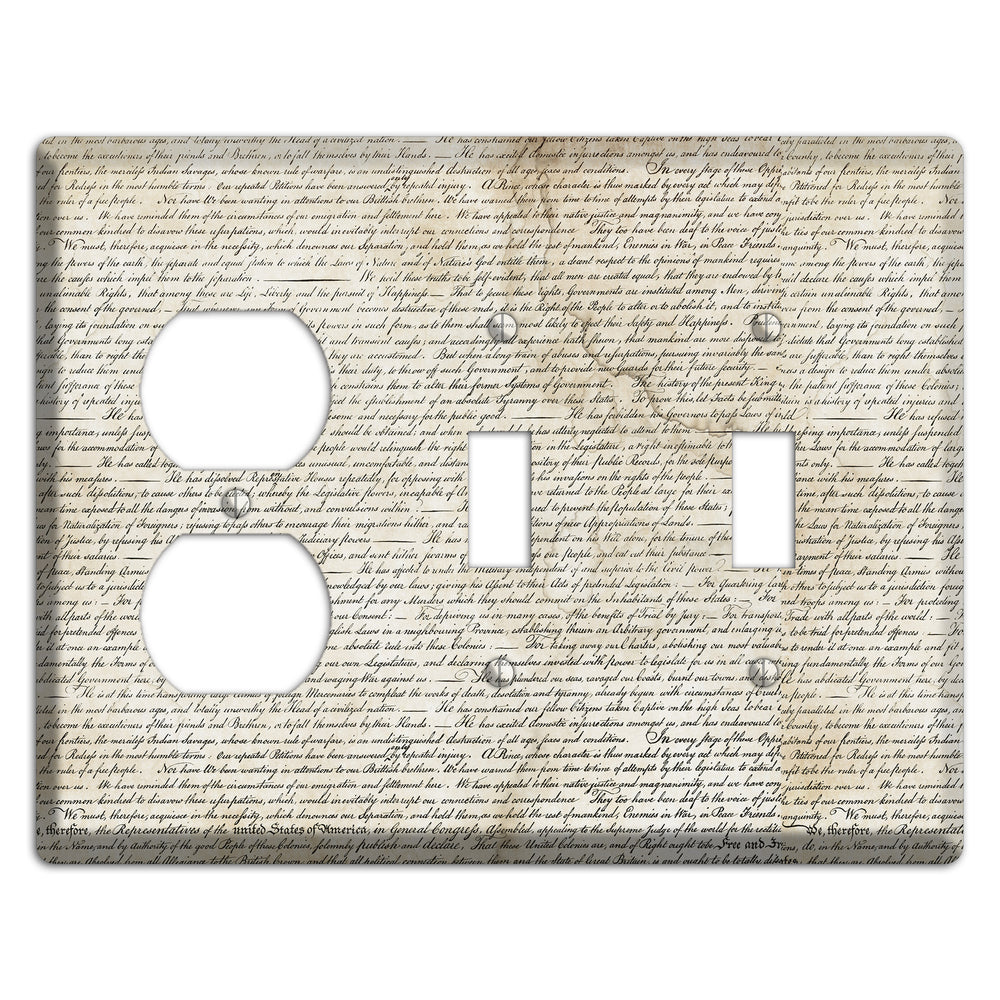 Stained Script Duplex / 2 Toggle Wallplate