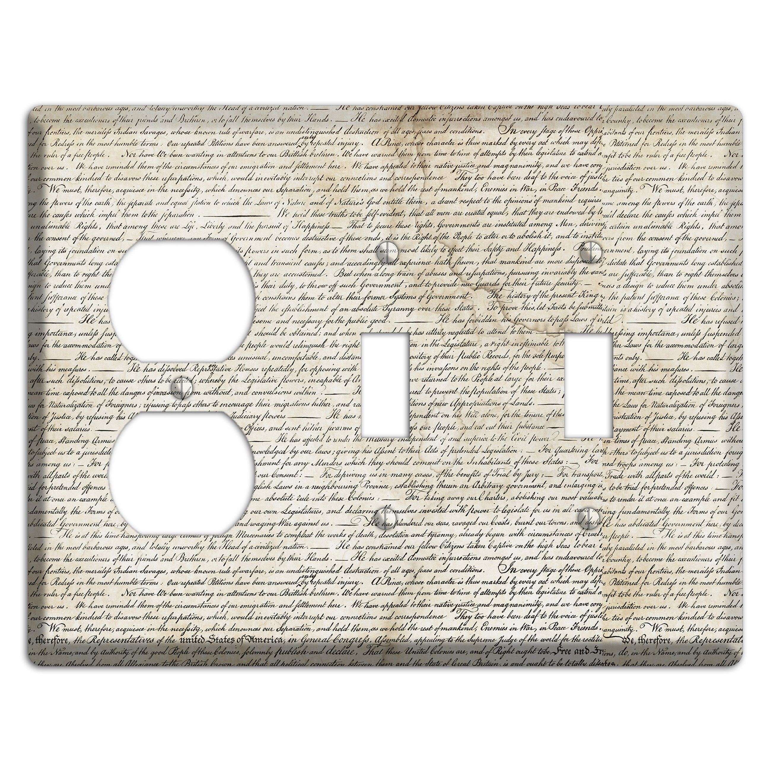 Stained Script Duplex / 2 Toggle Wallplate
