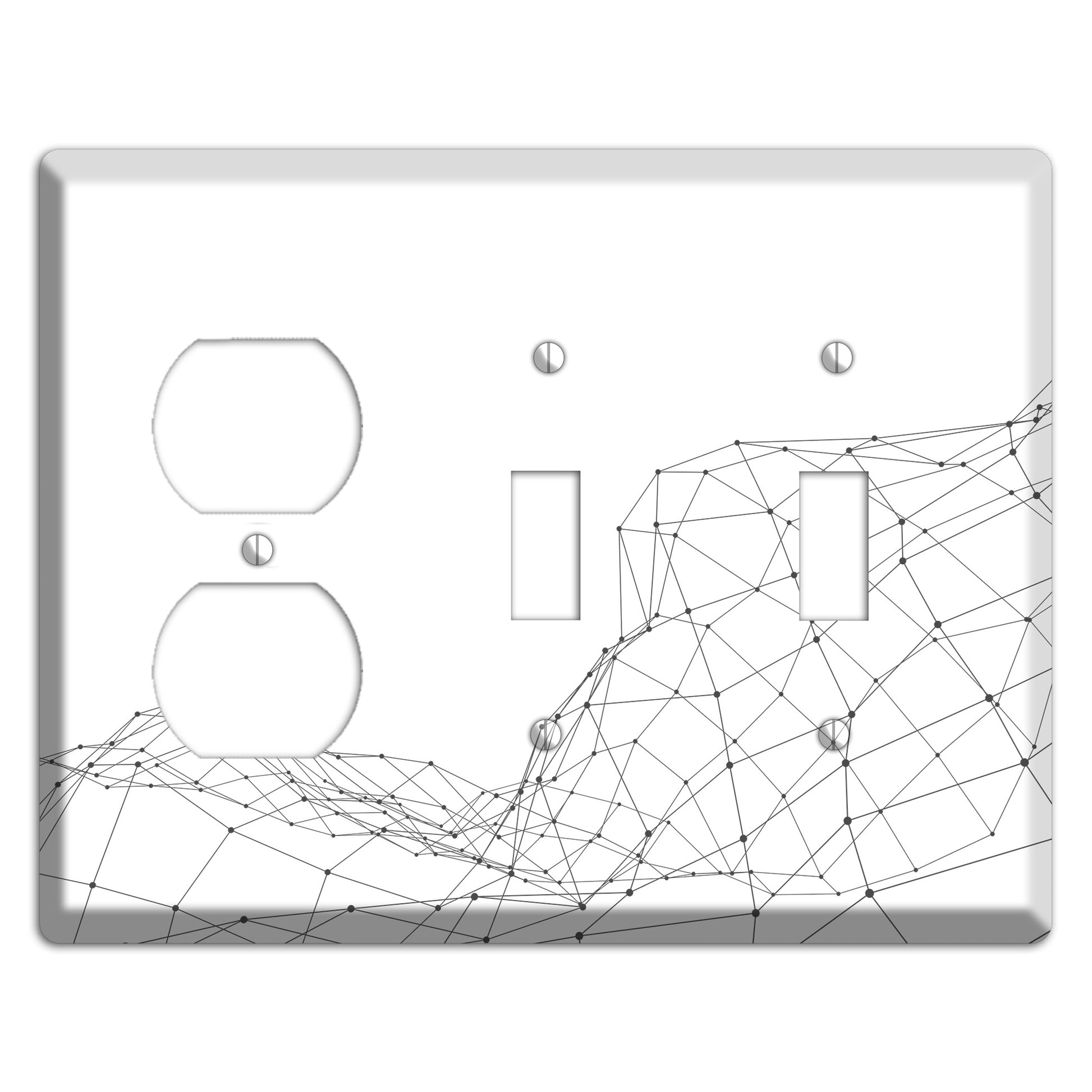 Linear H Duplex / 2 Toggle Wallplate