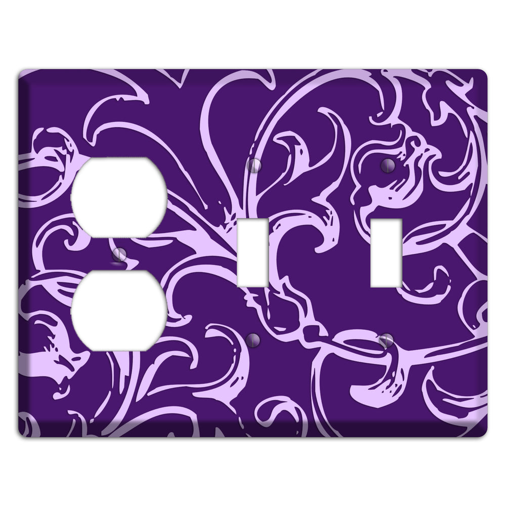 Victorian Purple Duplex / 2 Toggle Wallplate
