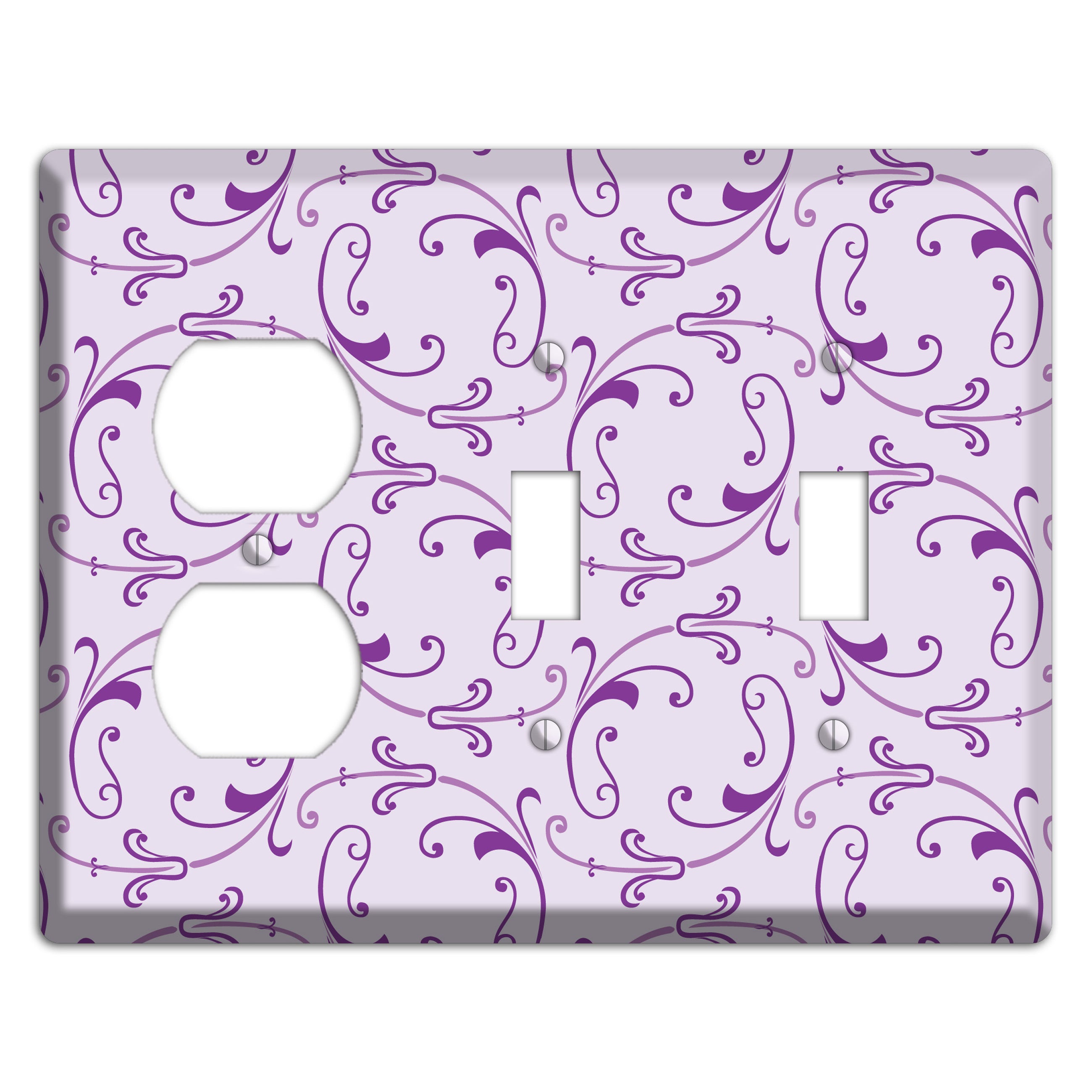 Lilac Victorian Sprig Duplex / 2 Toggle Wallplate