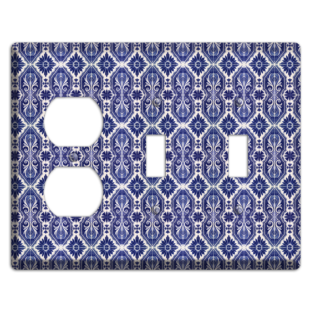 Tavira Tiles 8 Duplex / 2 Toggle Wallplate