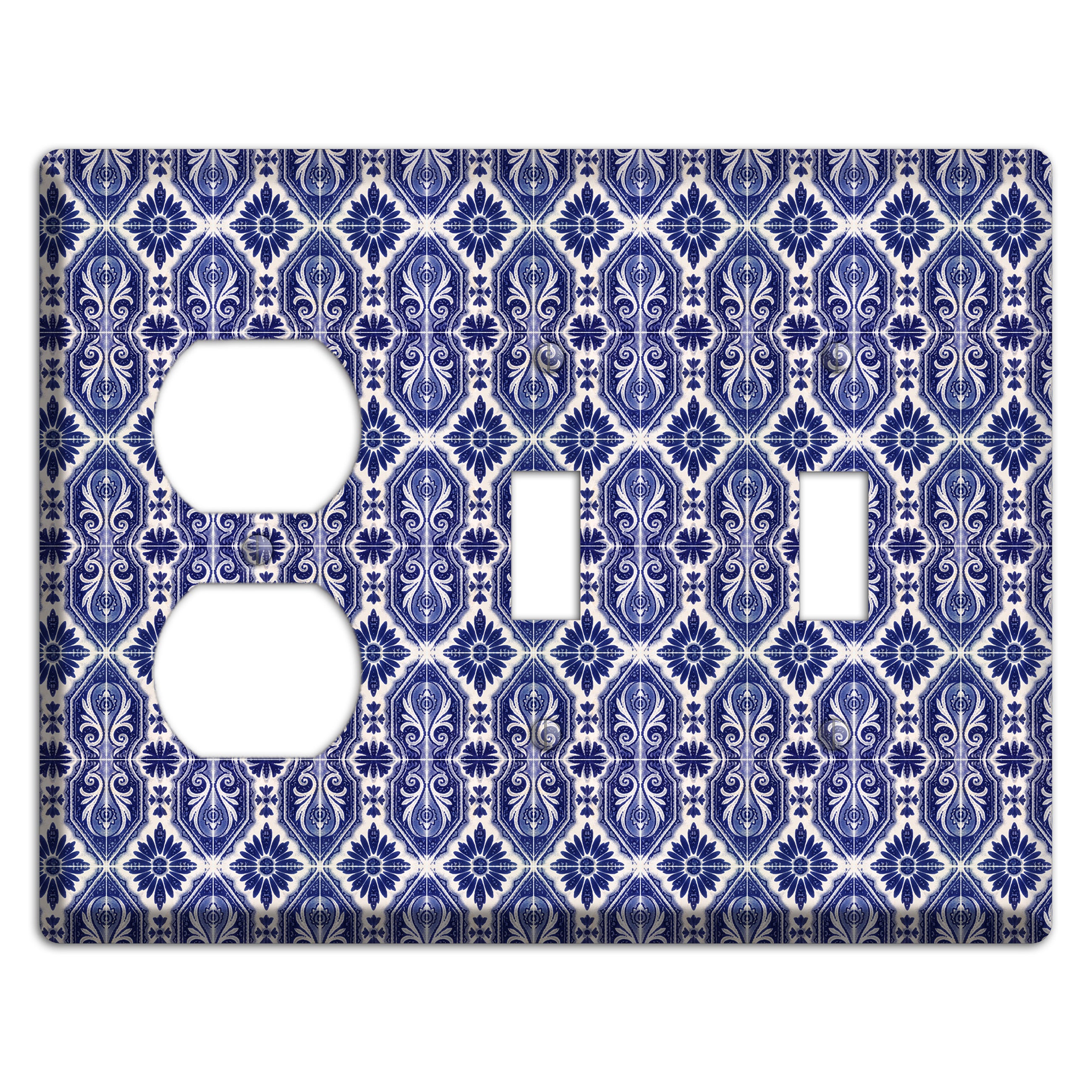Tavira Tiles 8 Duplex / 2 Toggle Wallplate