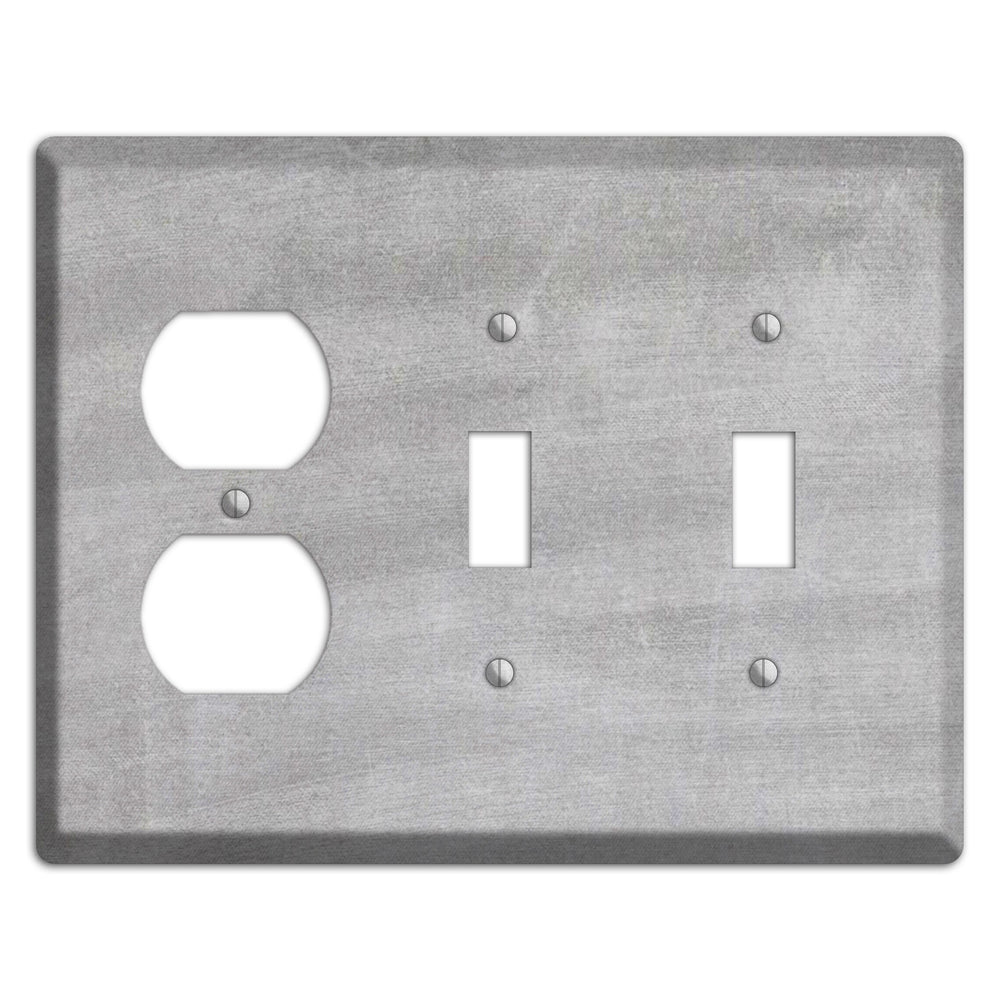 Chalk Light Grey Duplex / 2 Toggle Wallplate