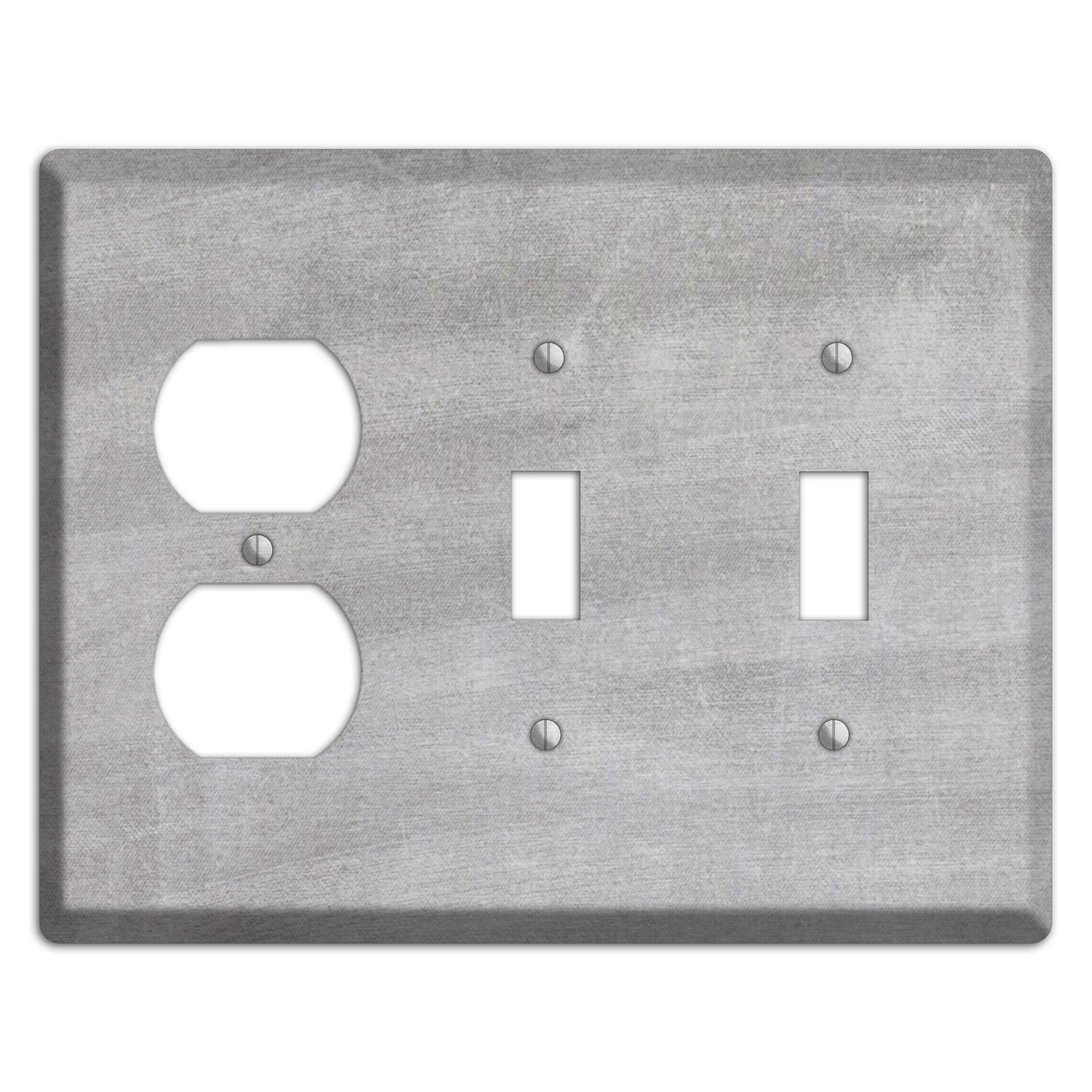 Chalk Light Grey Duplex / 2 Toggle Wallplate