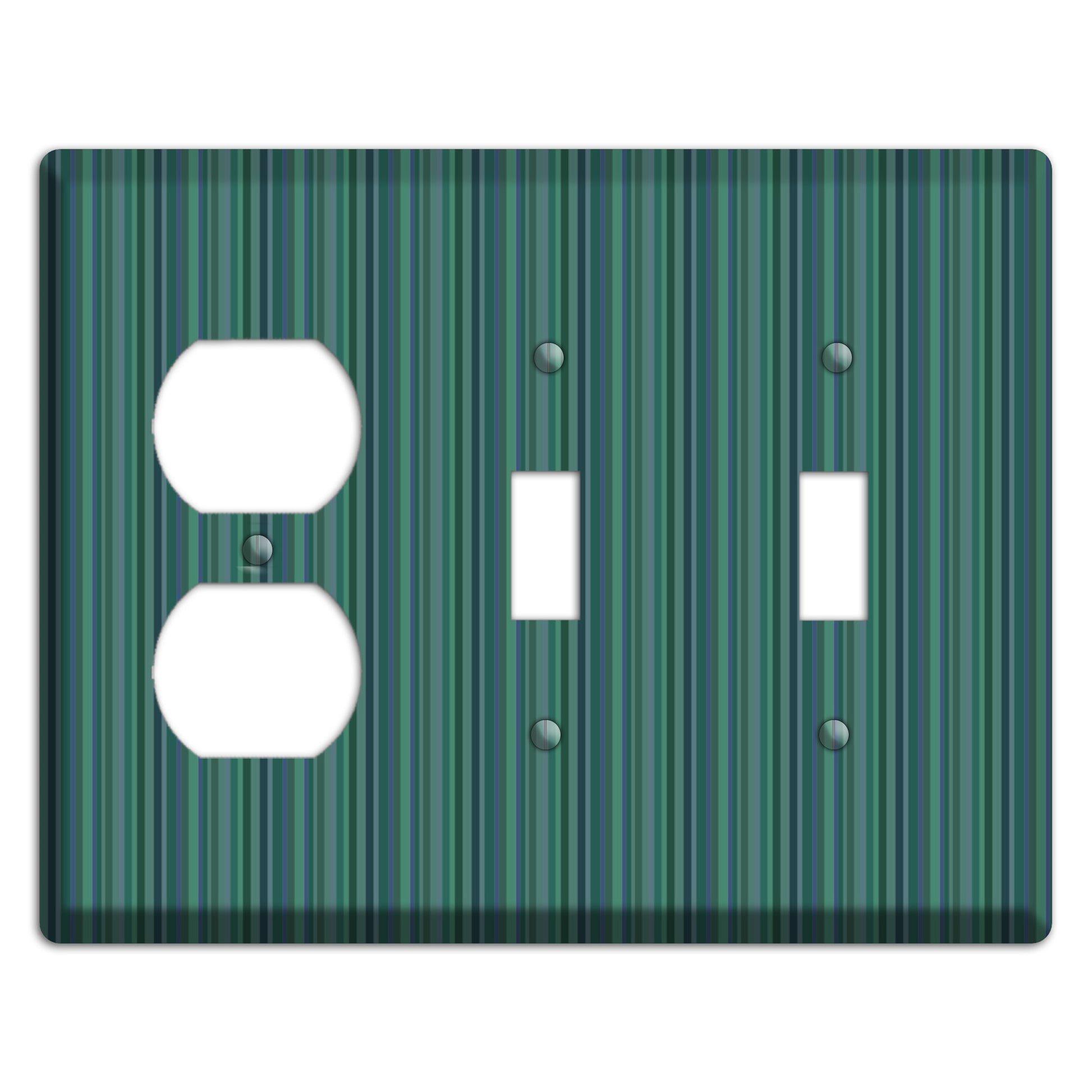 Multi Jade Vertical Stripes Duplex / 2 Toggle Wallplate