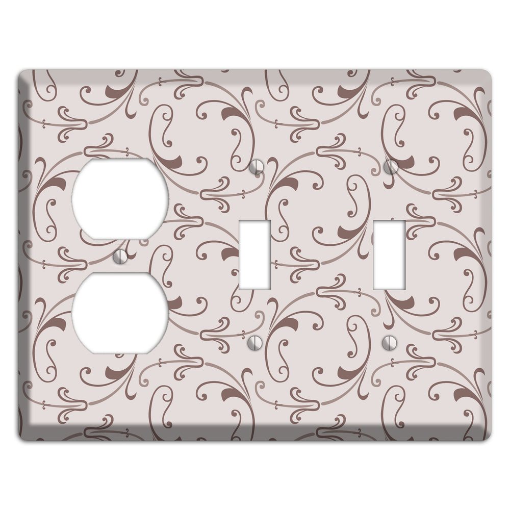Mauve Victorian Sprig Duplex / 2 Toggle Wallplate