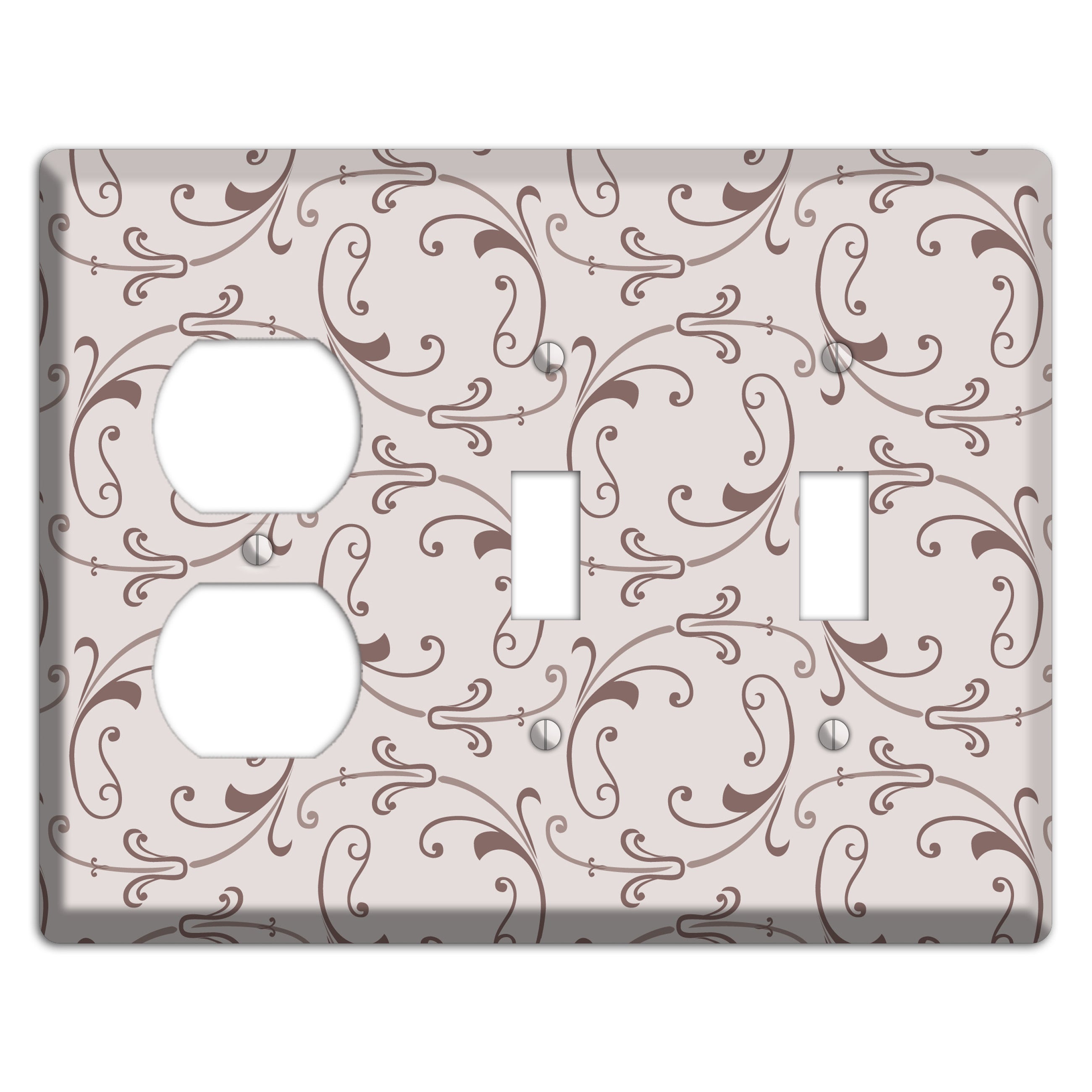 Mauve Victorian Sprig Duplex / 2 Toggle Wallplate