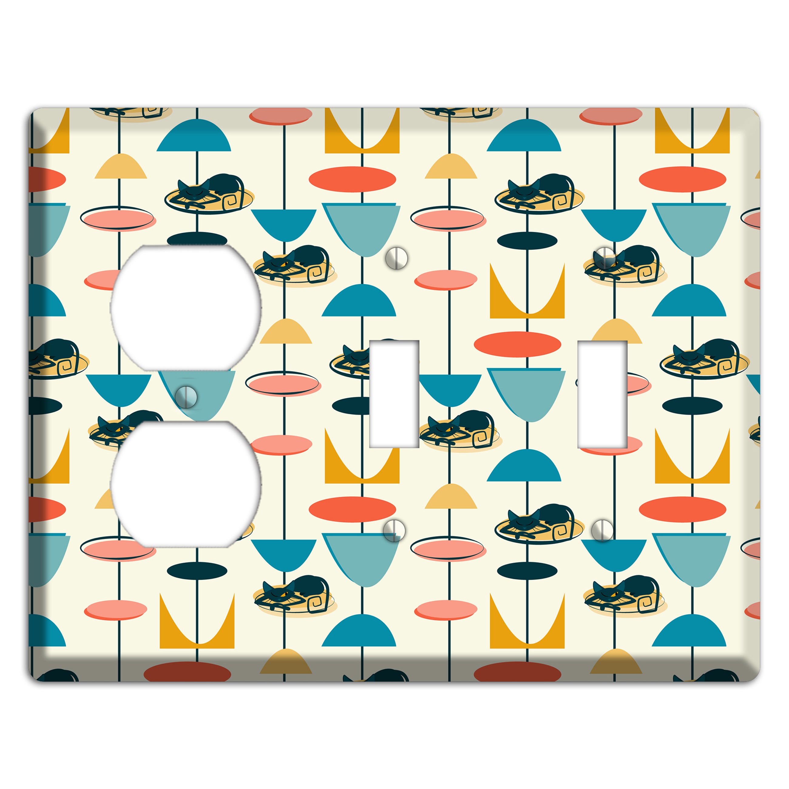 Sleeping Kitties Duplex / 2 Toggle Wallplate