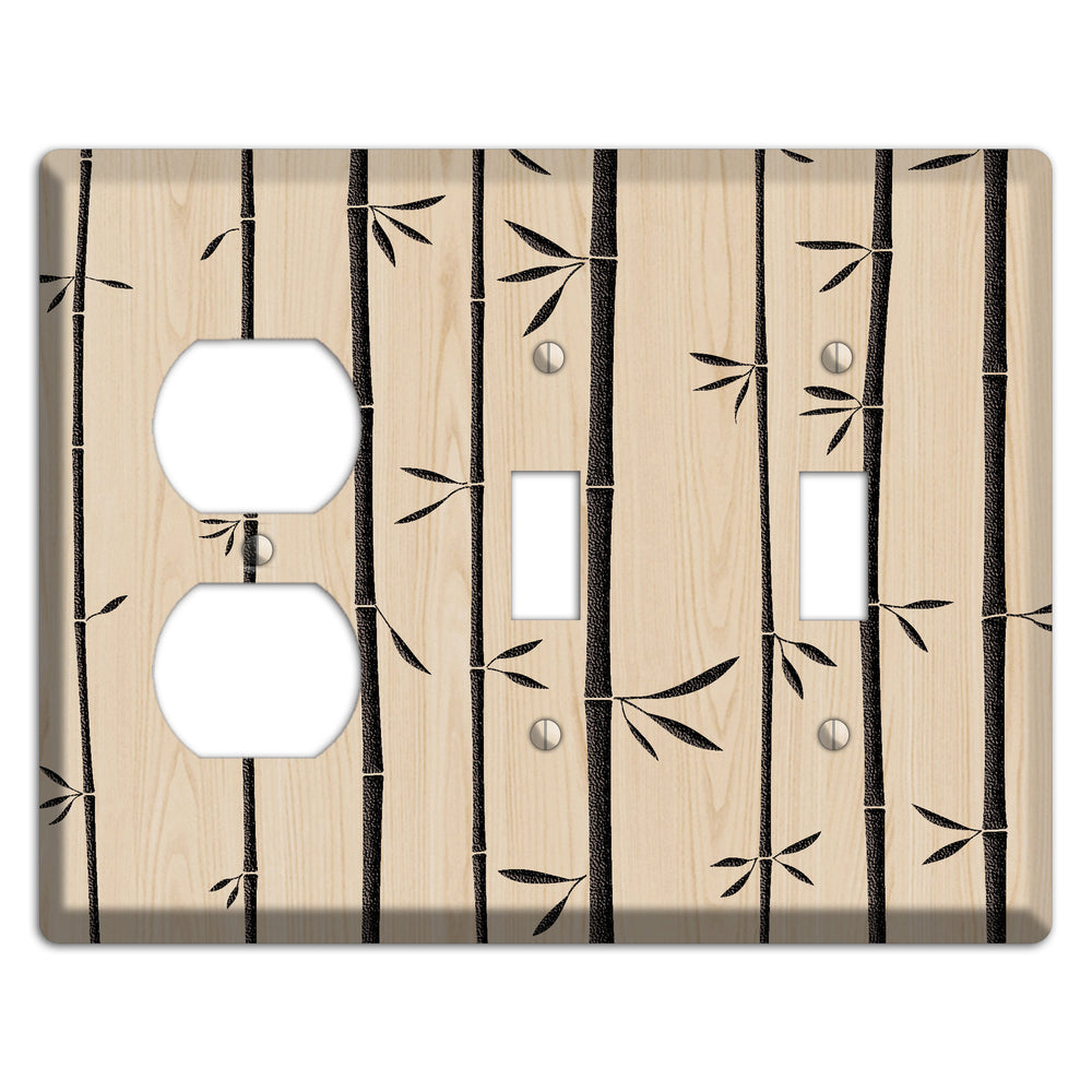 Bamboo Wood Lasered Duplex / 2 Toggle Wallplate
