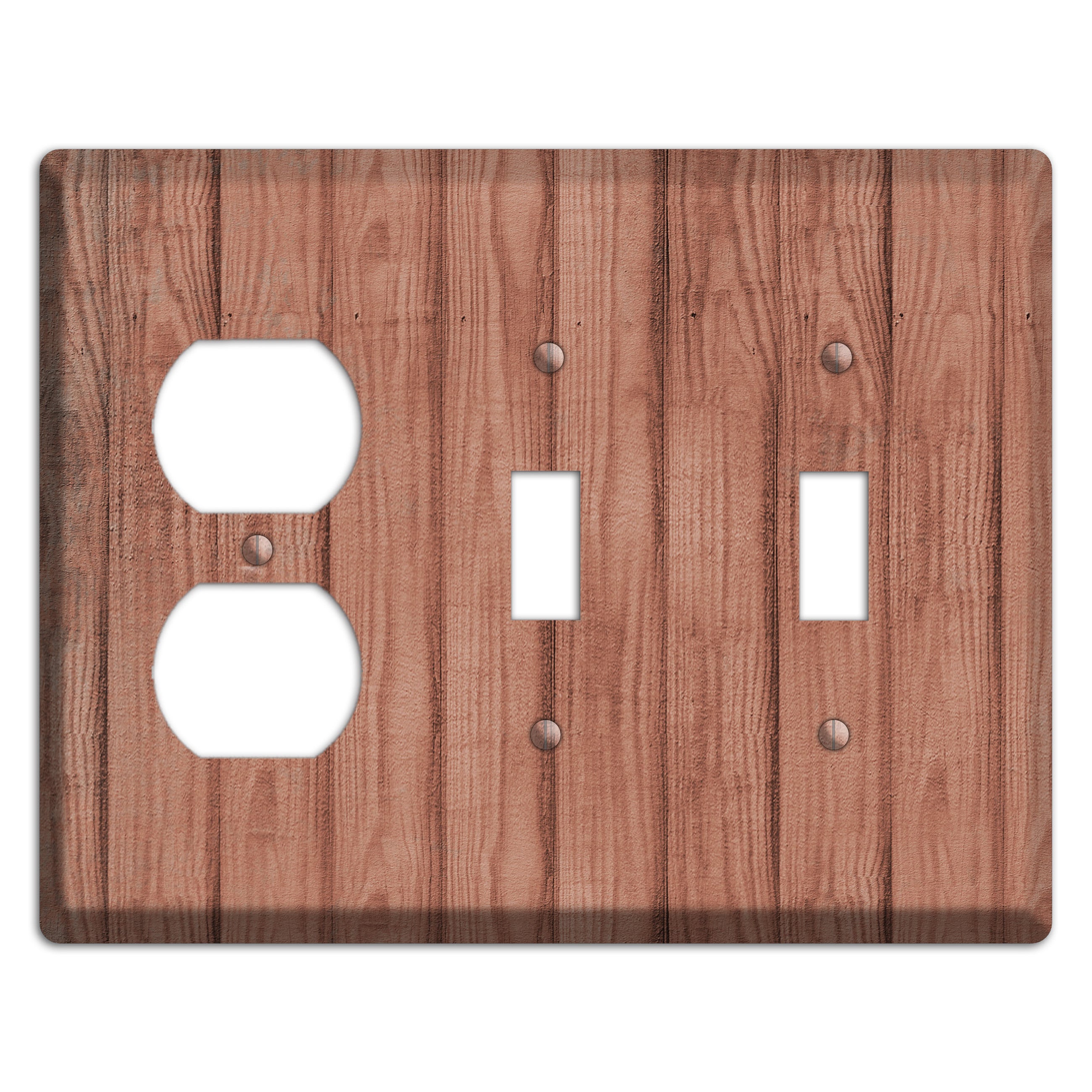 Coral Tree Weathered Wood Duplex / 2 Toggle Wallplate
