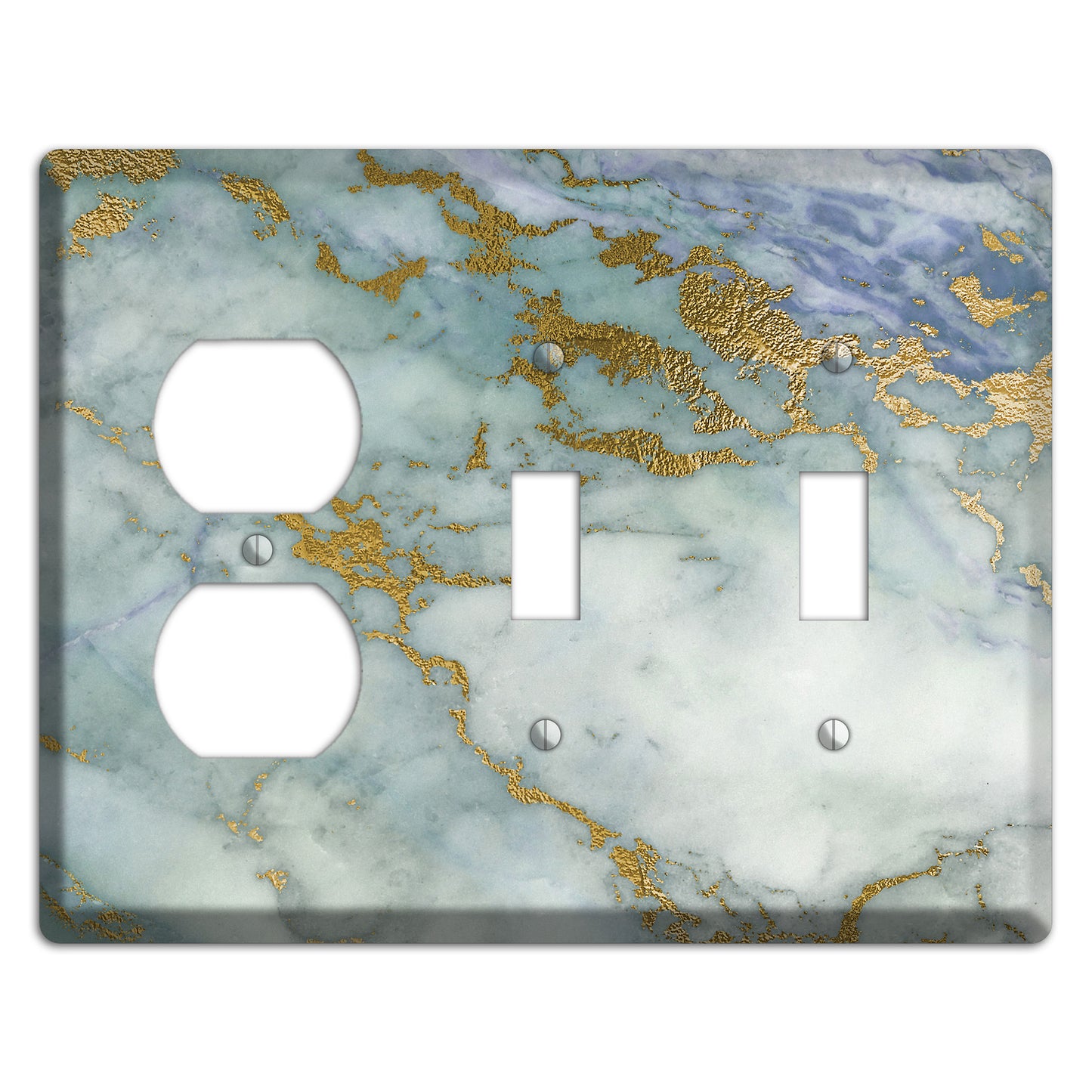 Tower Gray Marble Duplex / 2 Toggle Wallplate