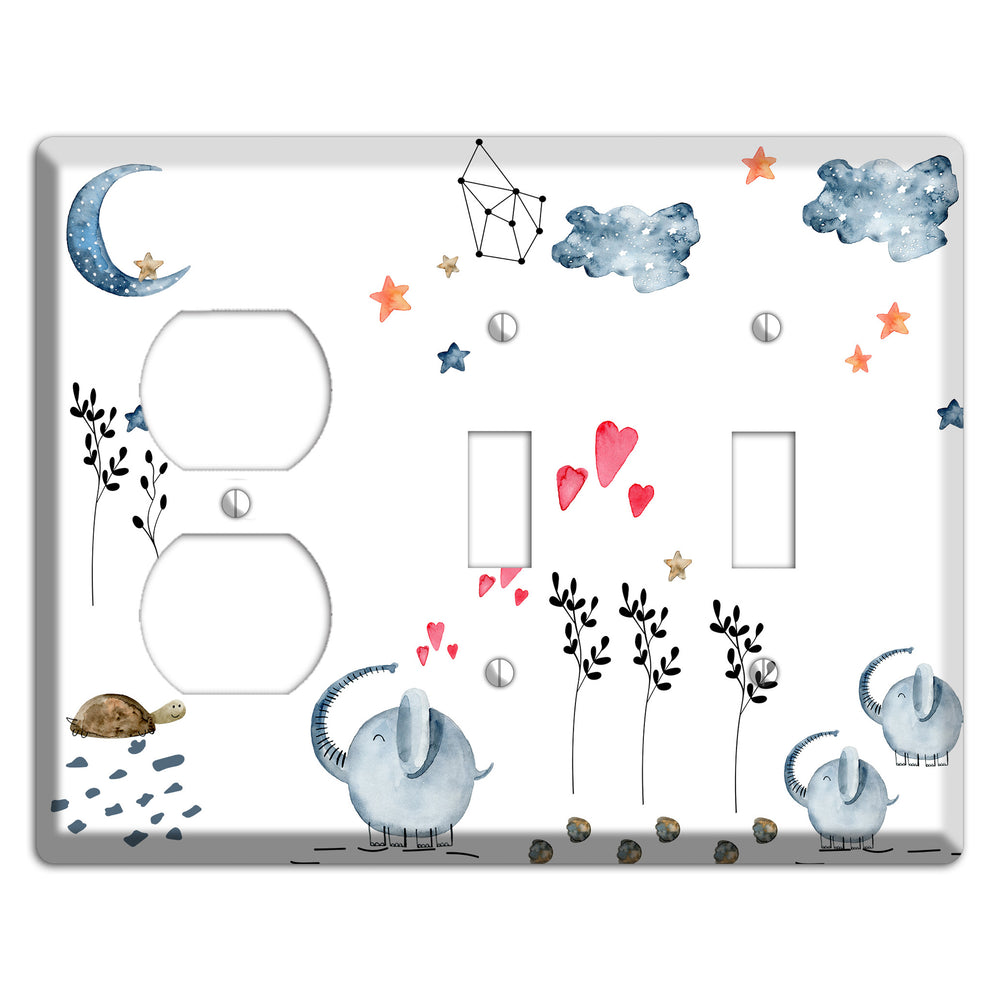 Elephant Duplex / 2 Toggle Wallplate