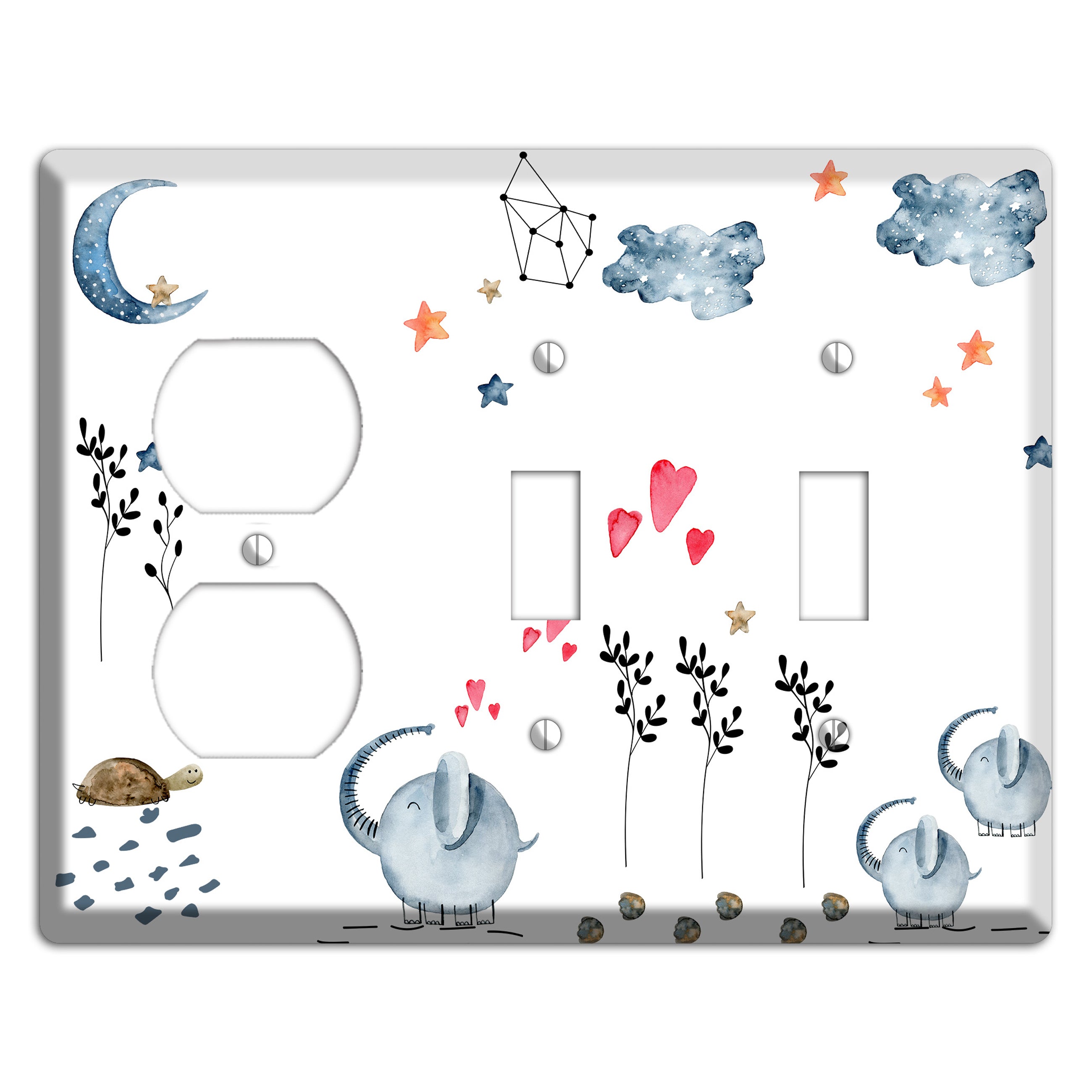 Elephant Duplex / 2 Toggle Wallplate