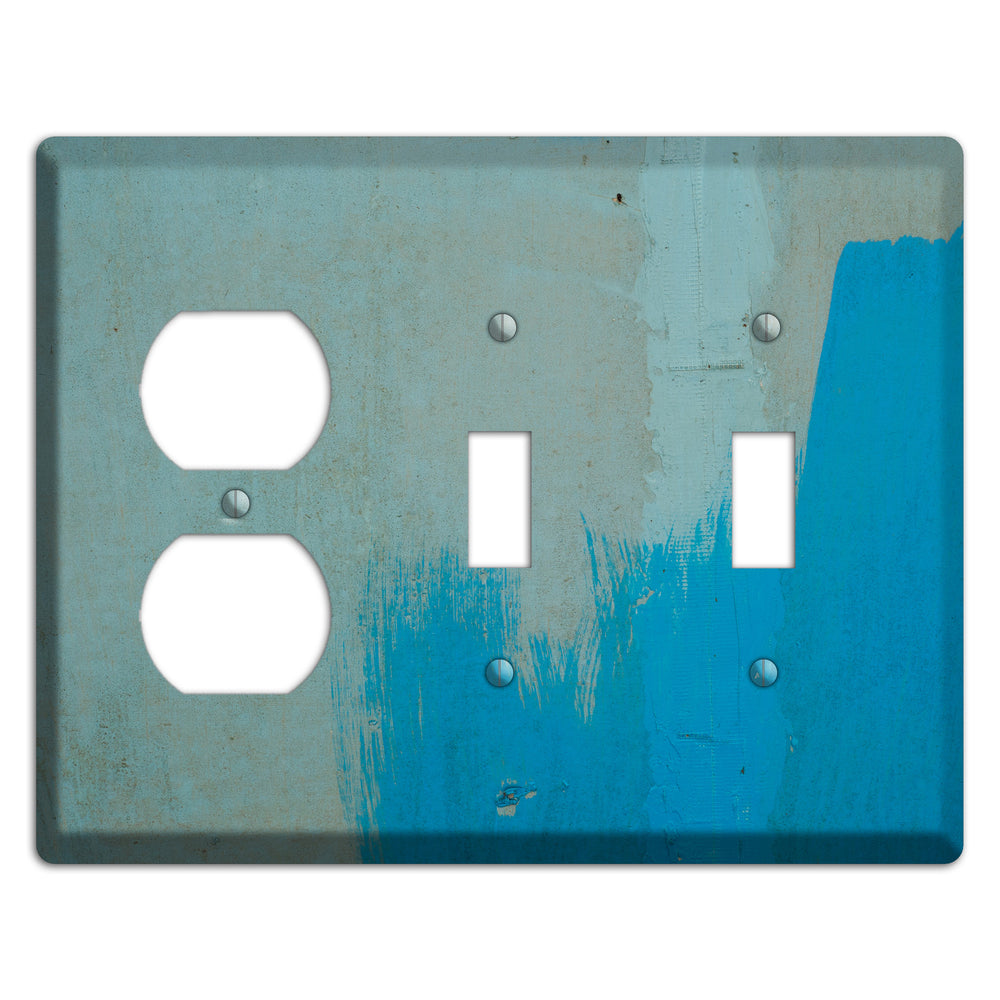 Blue Concrete Duplex / 2 Toggle Wallplate