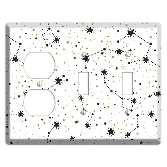 Constellations White Duplex / 2 Toggle Wallplate