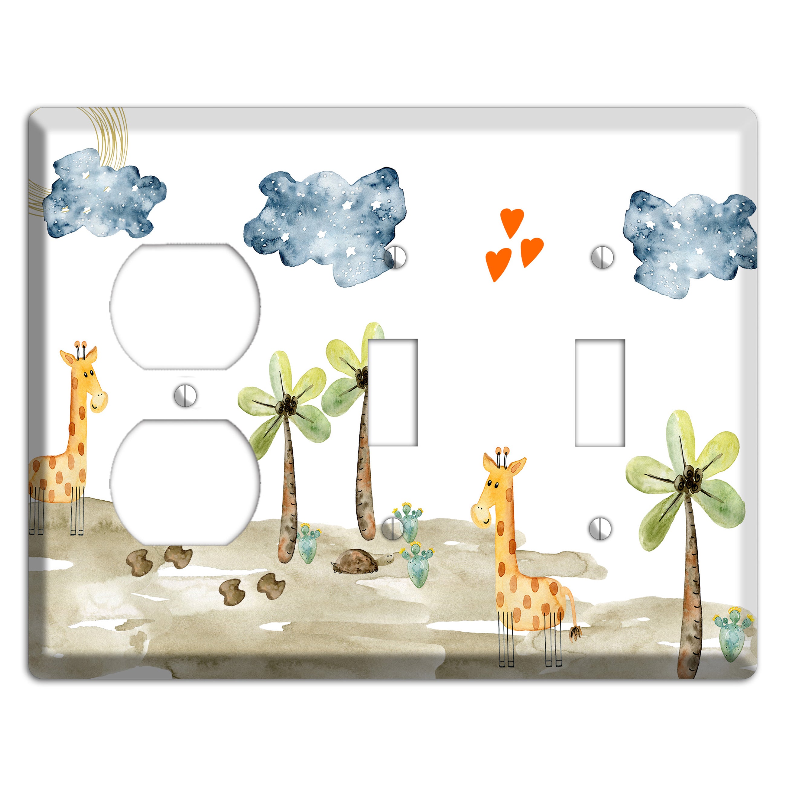 Giraffe Duplex / 2 Toggle Wallplate