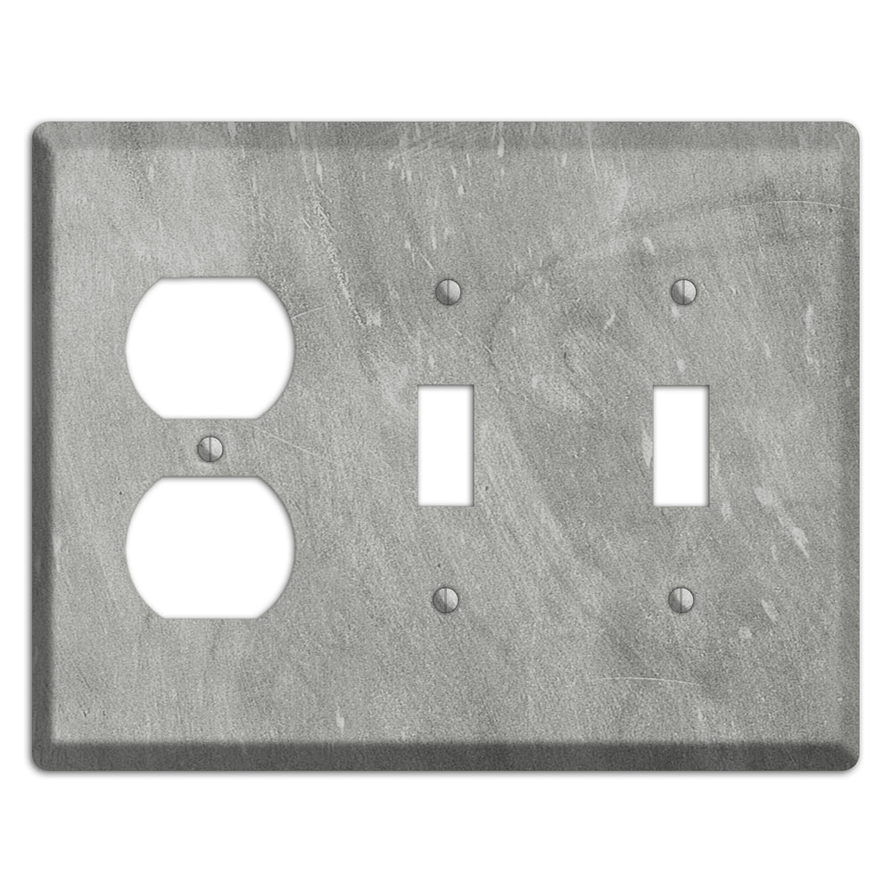 Chalk Grey Duplex / 2 Toggle Wallplate