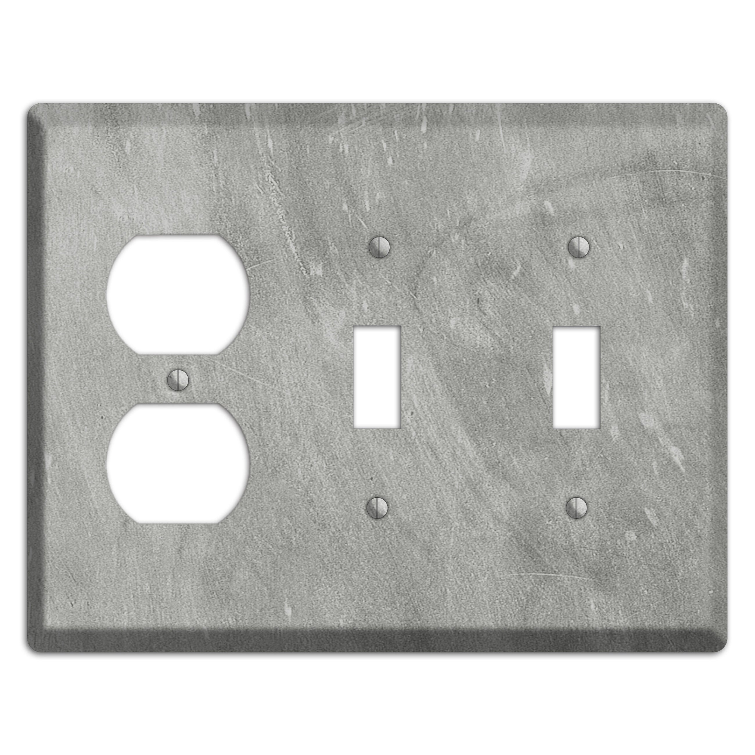 Chalk Grey Duplex / 2 Toggle Wallplate