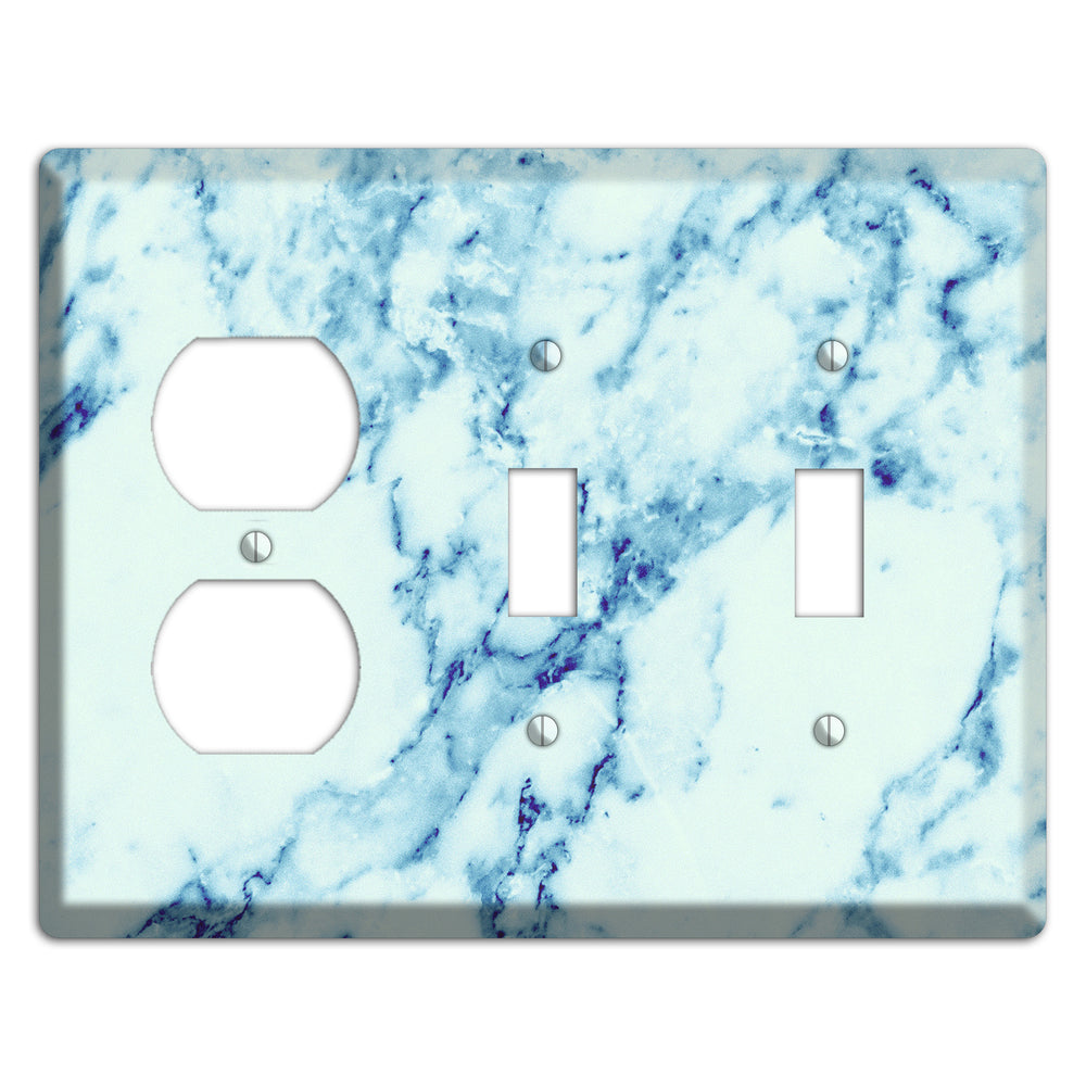 Polar Marble Duplex / 2 Toggle Wallplate