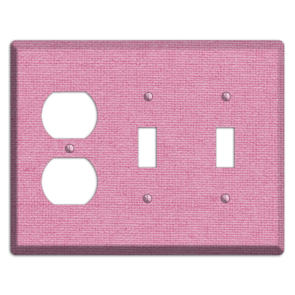 Gamboge Pink Texture Duplex / 2 Toggle Wallplate