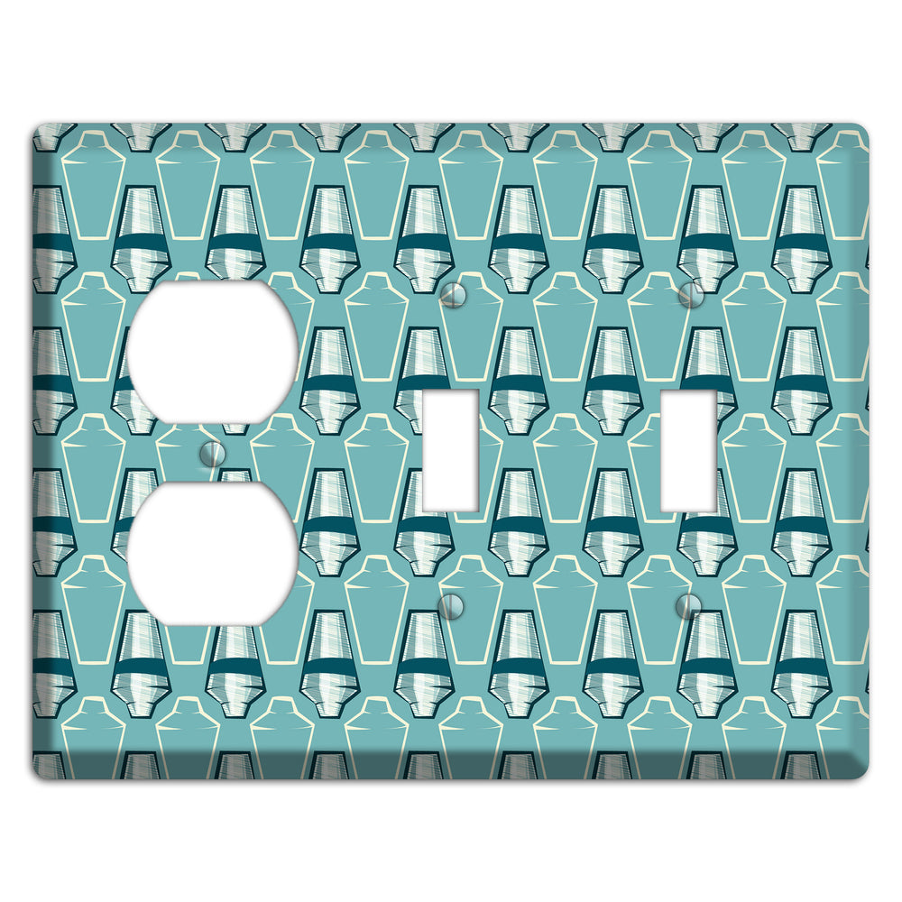Cocktail Shakers Duplex / 2 Toggle Wallplate