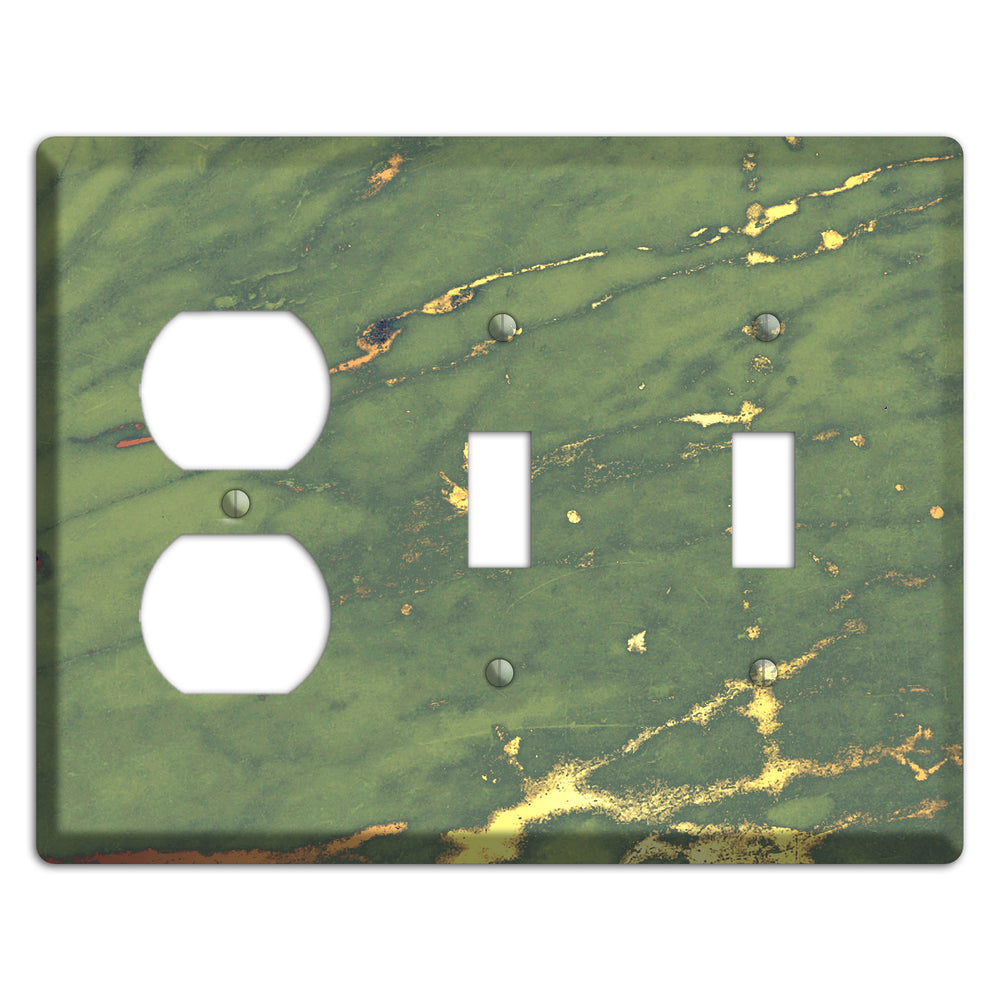 Limed Ash Marble Duplex / 2 Toggle Wallplate