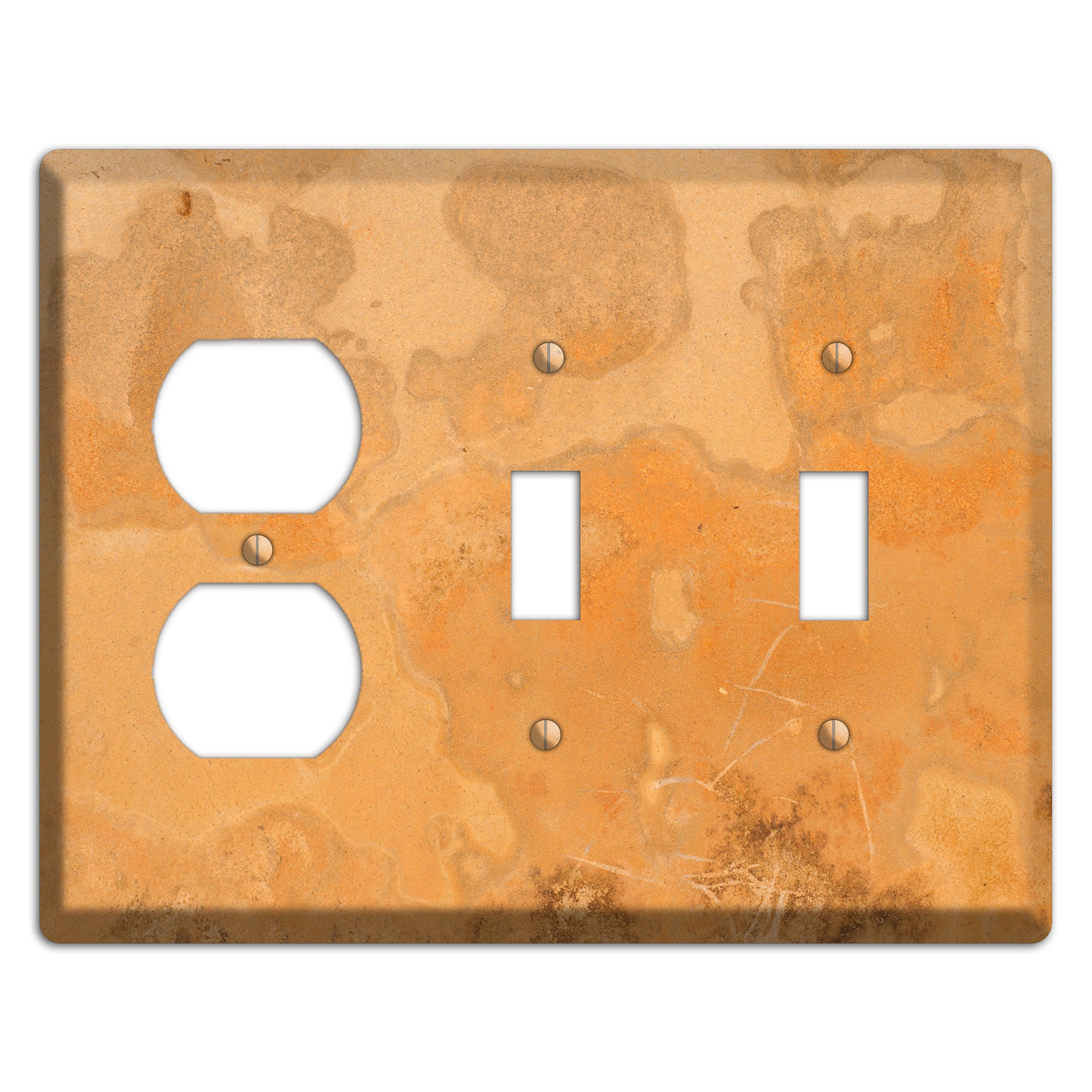 Tan Concrete Duplex / 2 Toggle Wallplate
