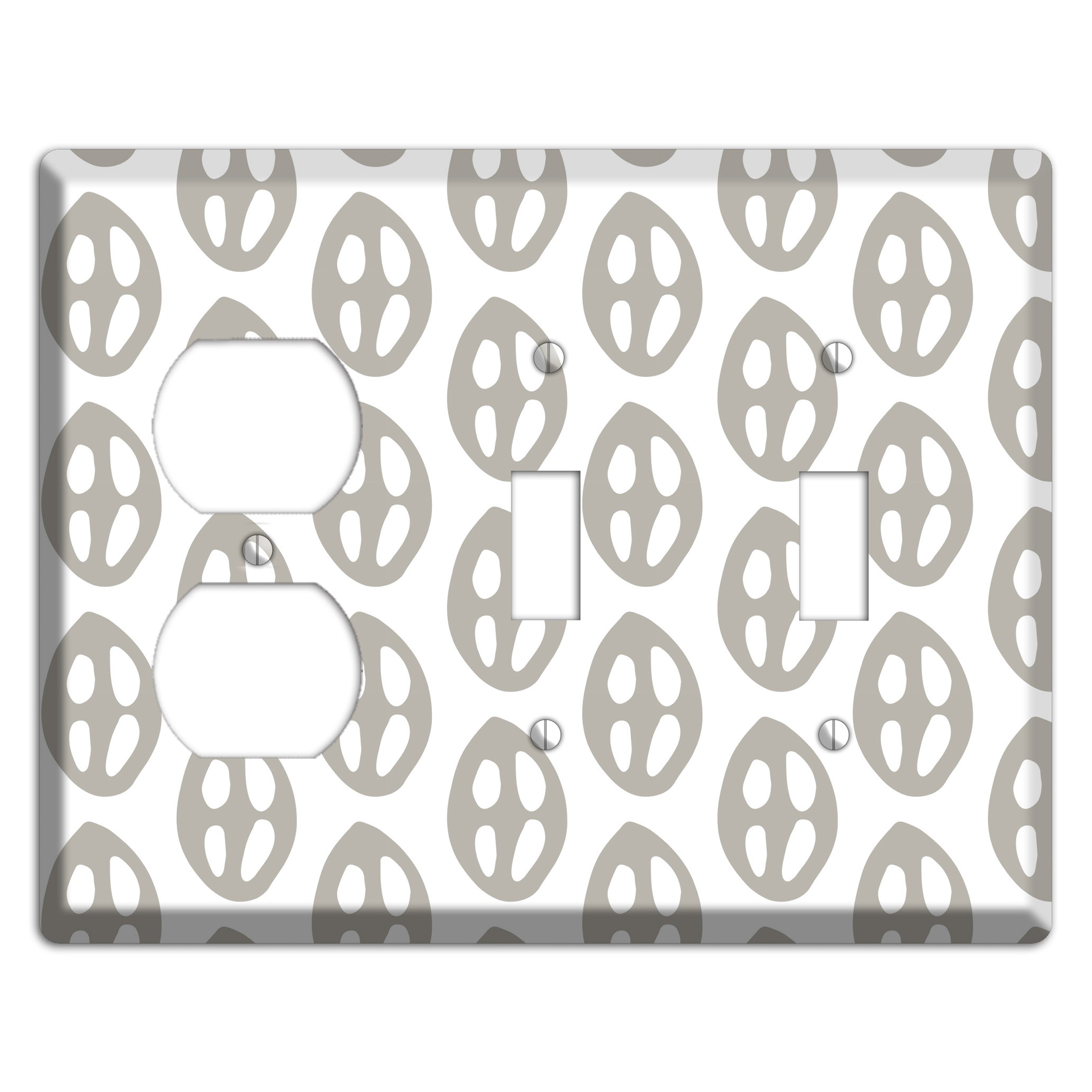 Simple Scandanavian Style BB Duplex / 2 Toggle Wallplate