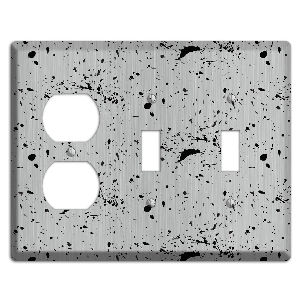 Ink Splash 5 Stainless Steel Duplex / 2 Toggle Wallplate