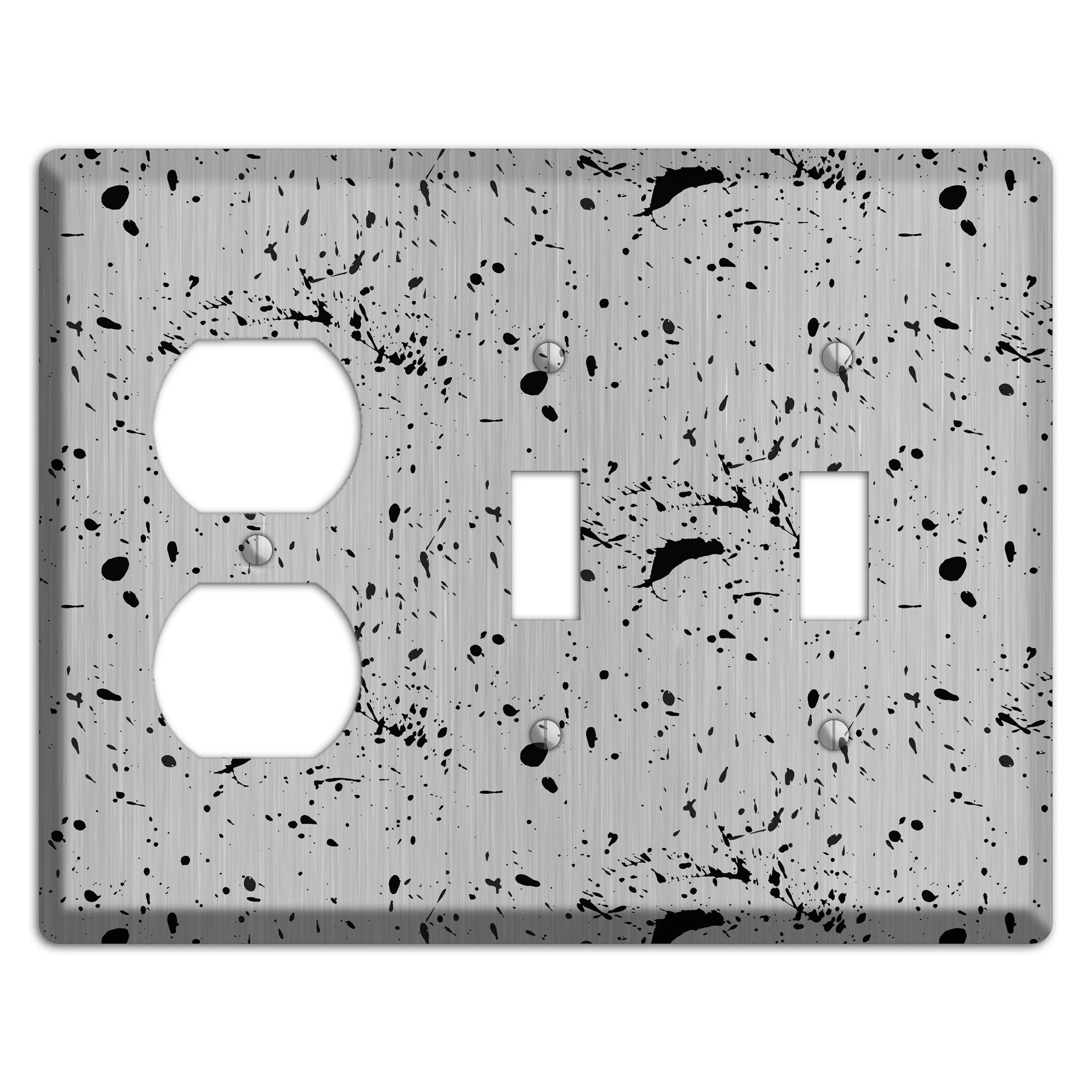 Ink Splash 5 Stainless Duplex / 2 Toggle Wallplate