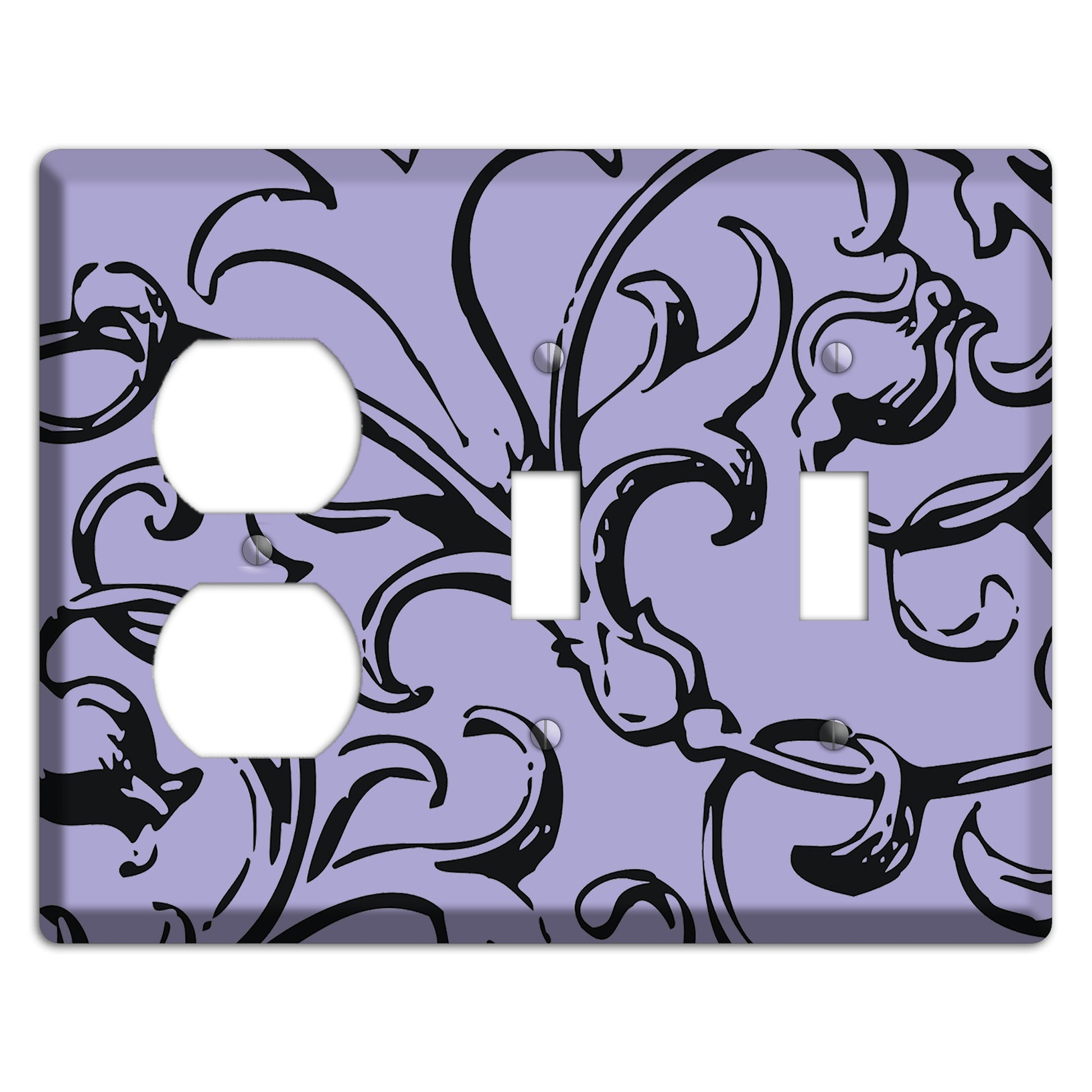 Victorian Lilac Duplex / 2 Toggle Wallplate